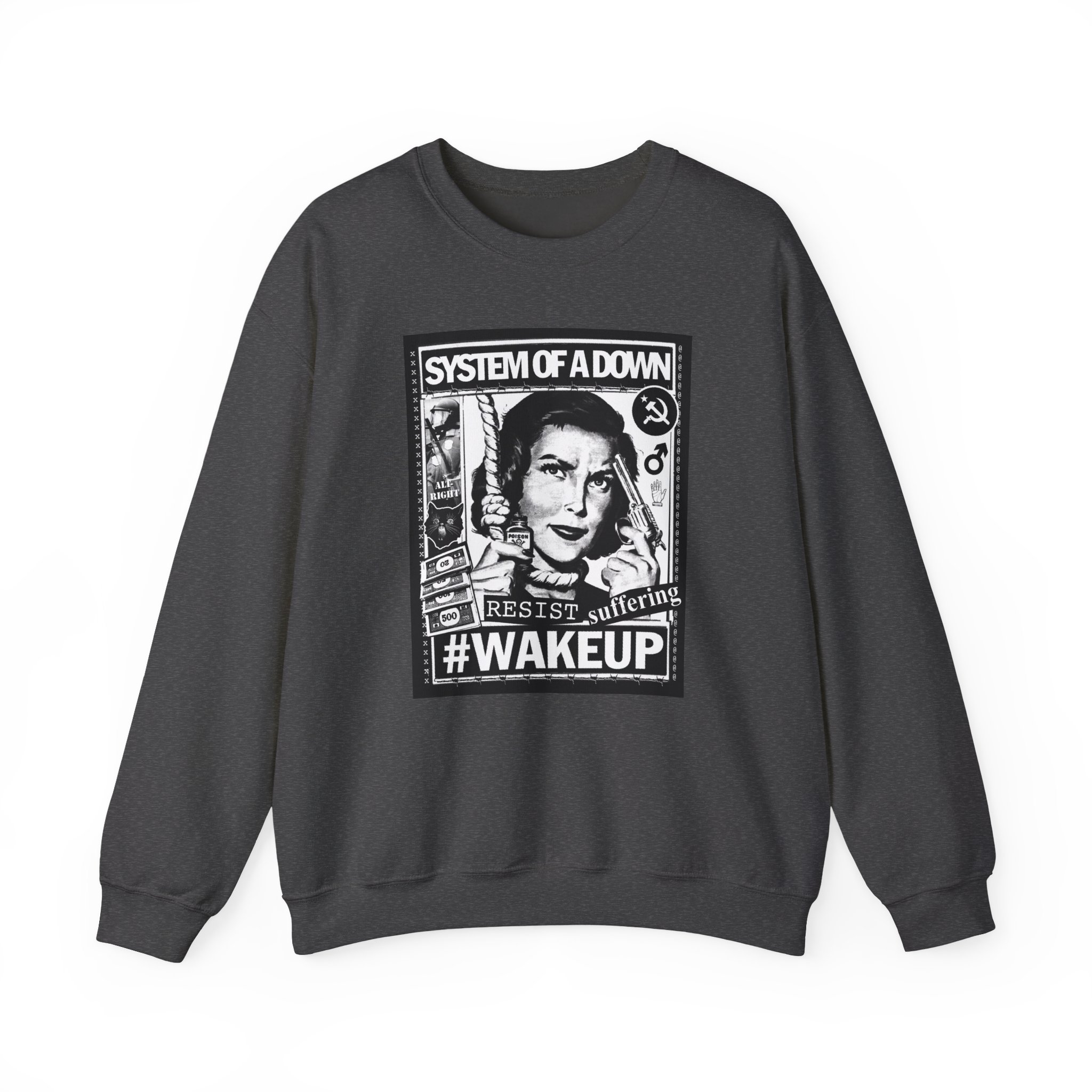 System of a Down Awake Distressed Unisex Heavy Blendâ„¢ Crewneck Sweatshirt