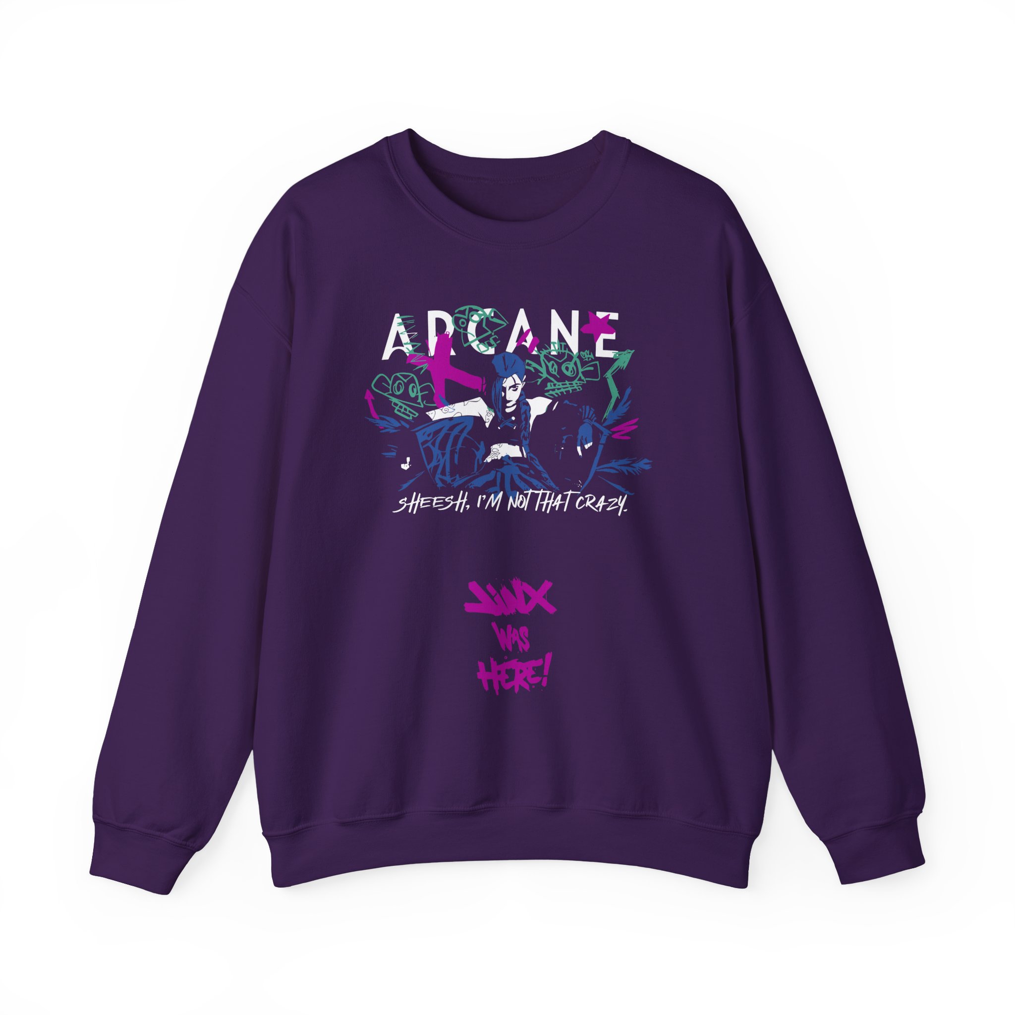 Jinx Arcane Unisex Heavy Blendâ„¢ Crewneck Sweatshirt