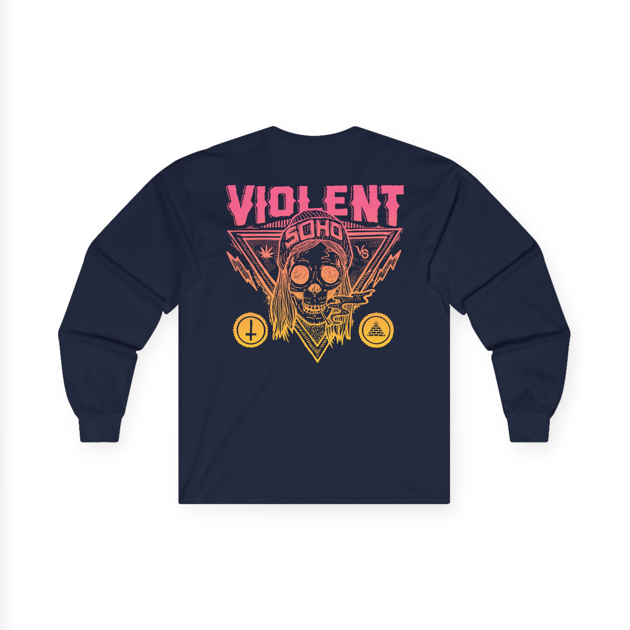 Violent Soho Blazin' Skull Gradient Unisex Ultra Cotton Long Sleeve Tee