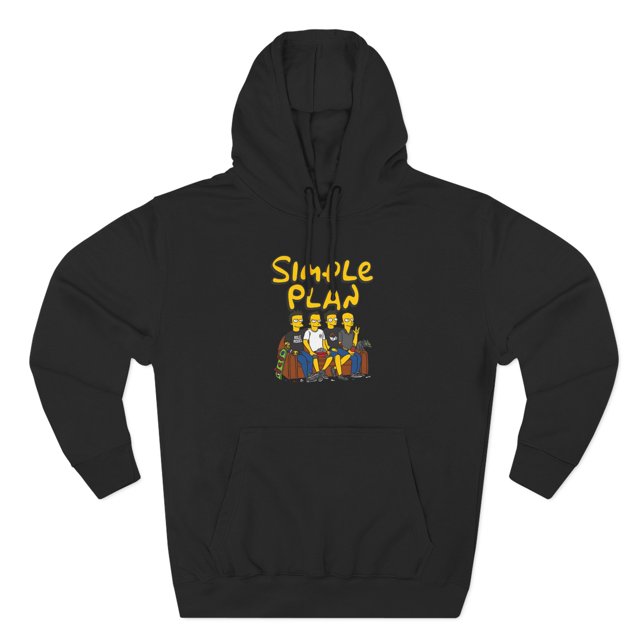 Simple Plan Band on the Couch Three-Panel Fleece Hoodie