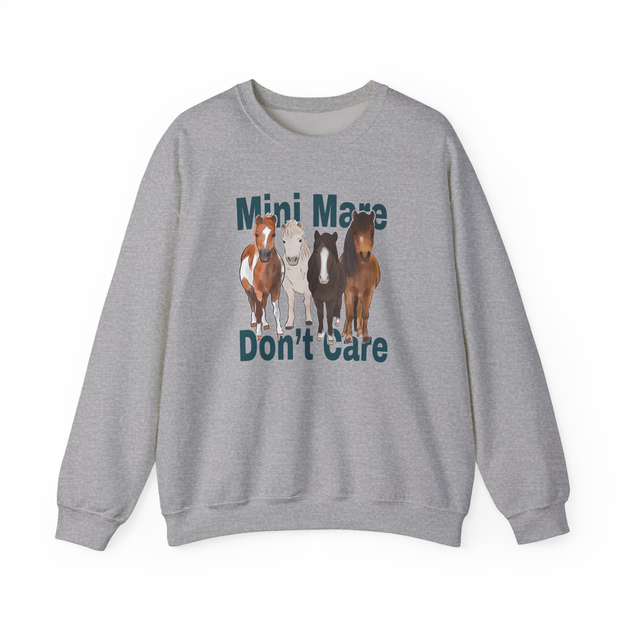 Katie Van Slyke Mini Mare Don't Care Unisex Heavy Blendâ„¢ Crewneck Sweatshirt