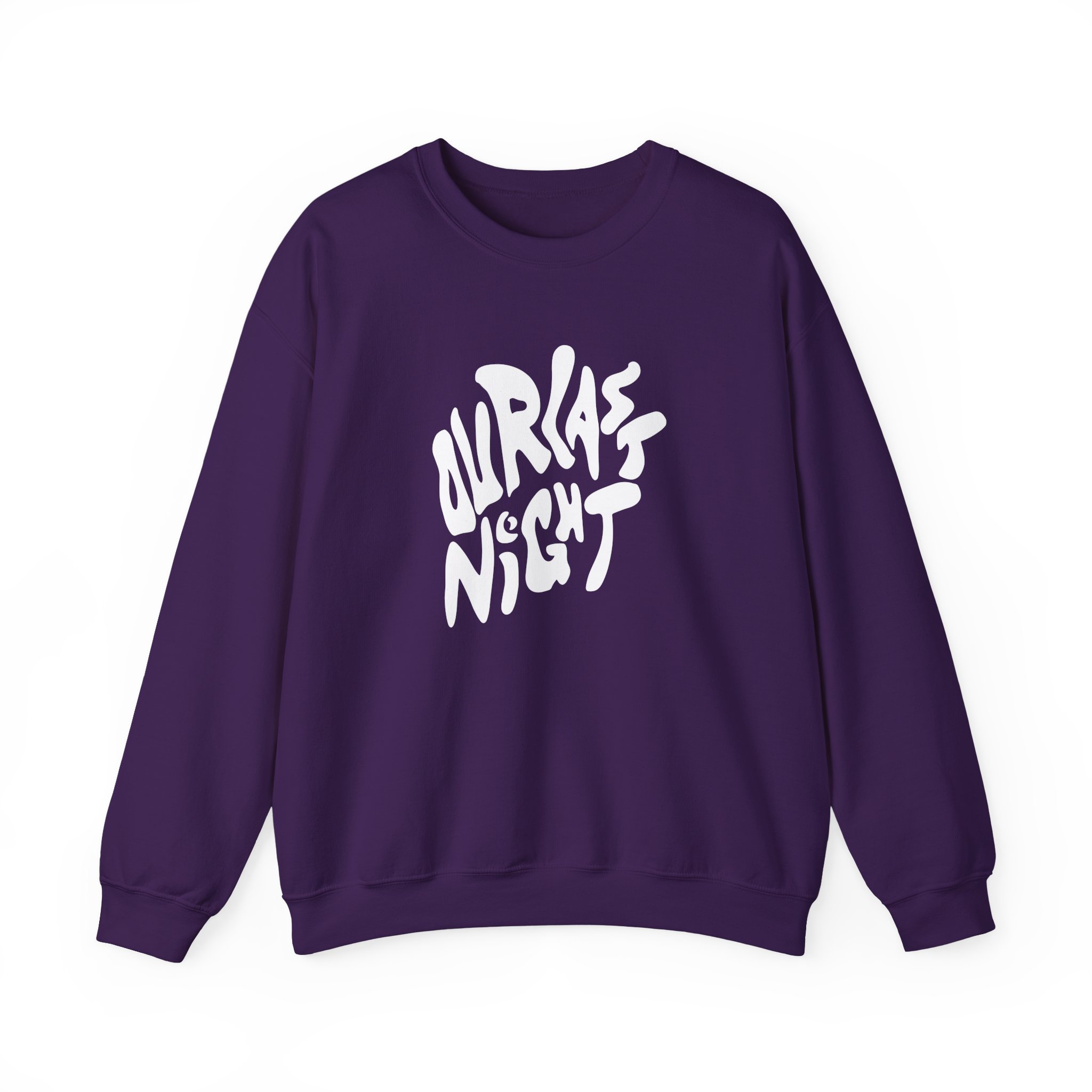 Our Last Night Black Swirl Text Unisex Heavy Blendâ„¢ Crewneck Sweatshirt