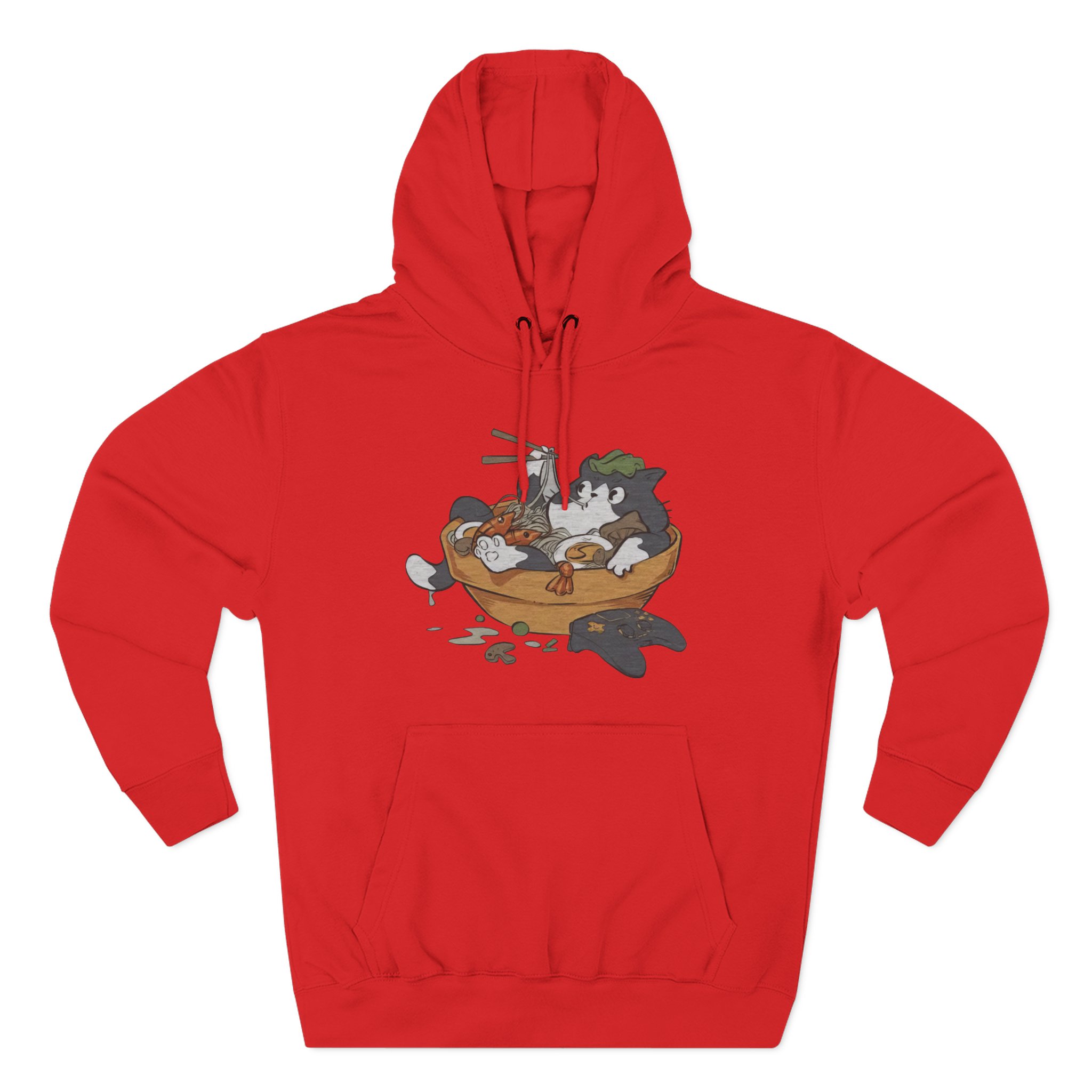 Lirik Ramen Cat Three-Panel Fleece Hoodie