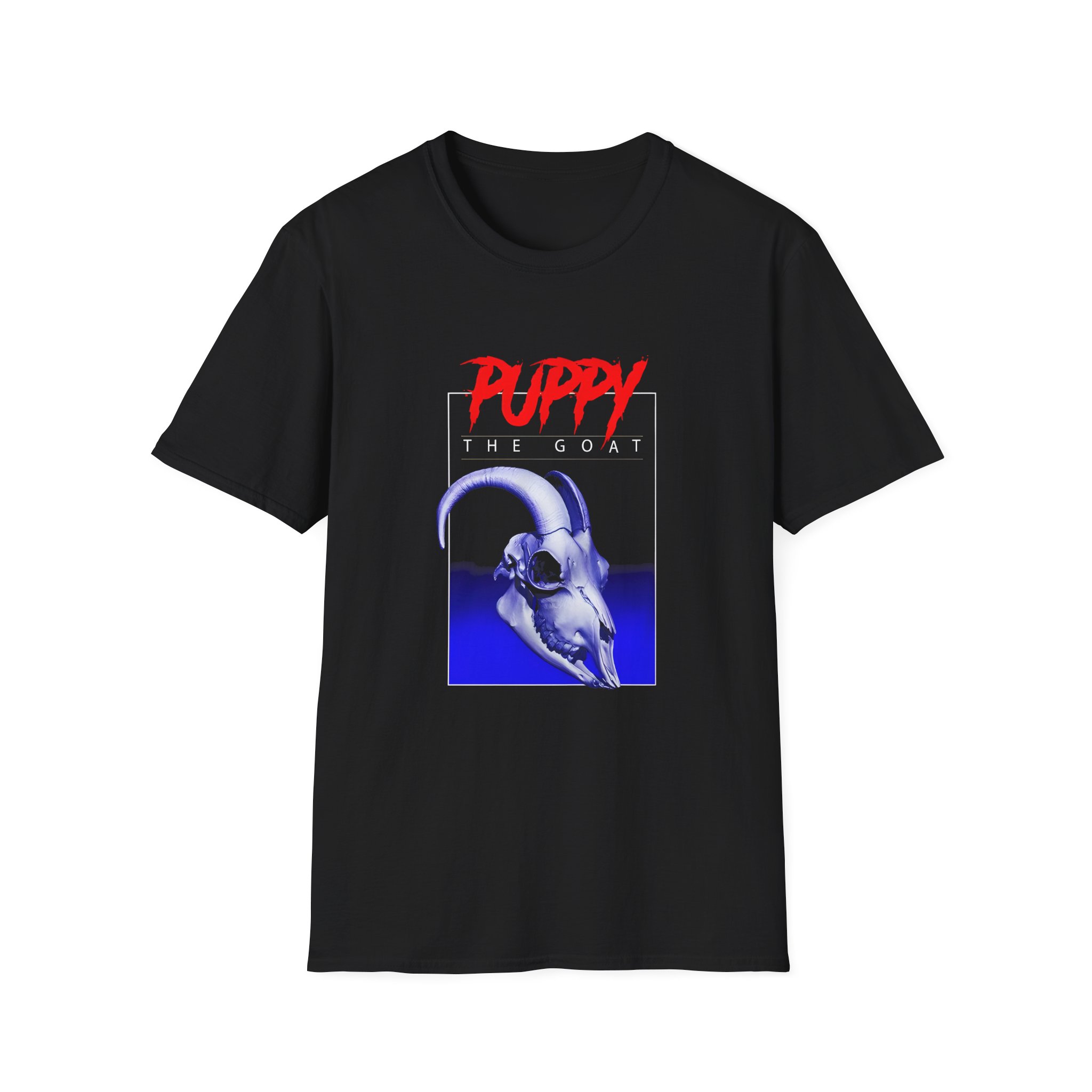 Puppy Goat Skull Unisex Softstyle T-shirt
