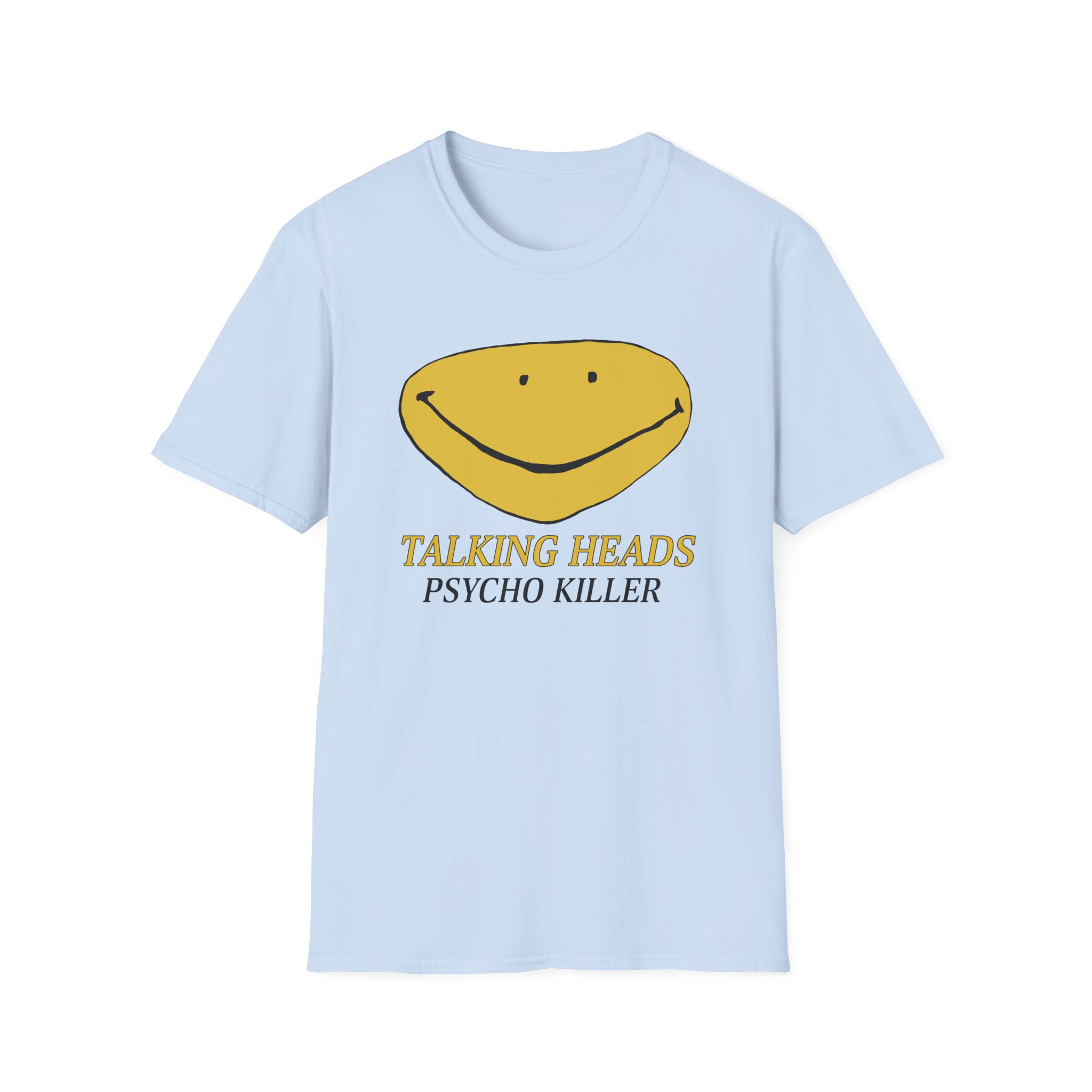 Talking Heads Smiley Face Psycho Killer Unisex Softstyle T-Shirt