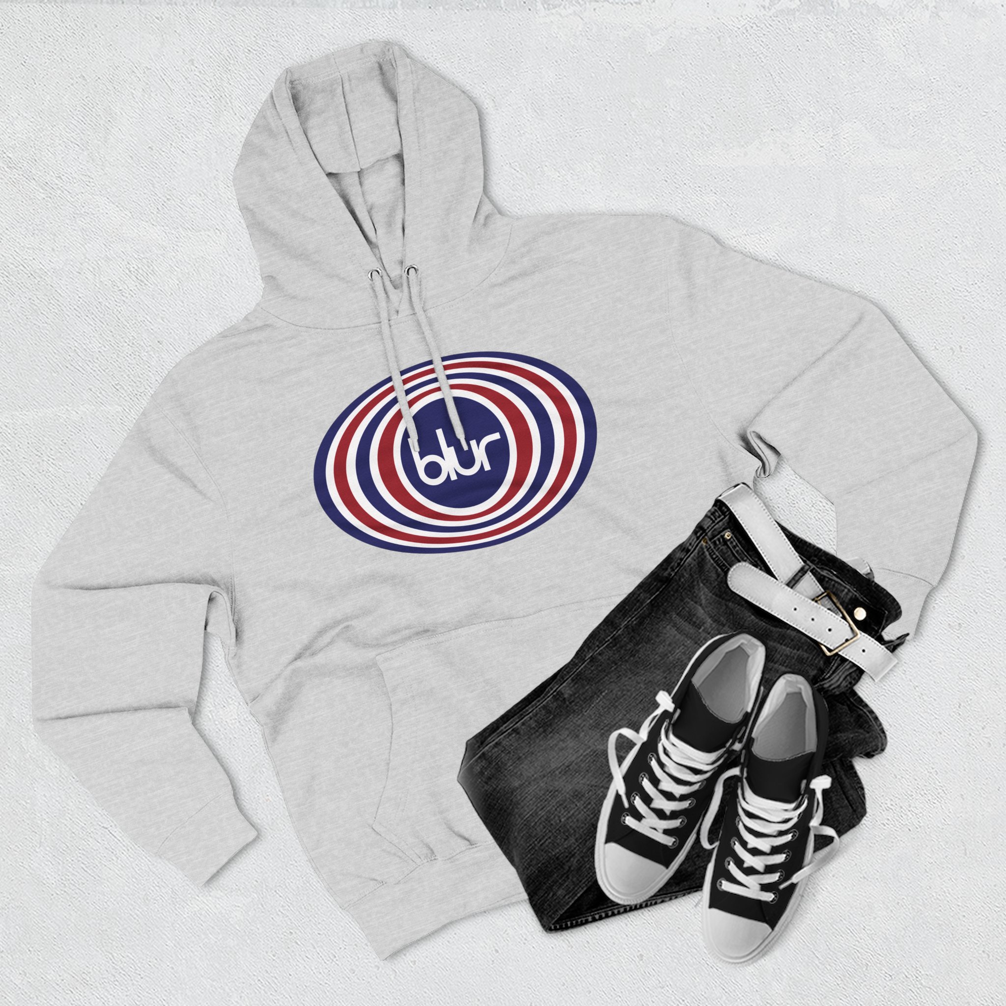 Blur Three-Panel Fleece Hoodie
