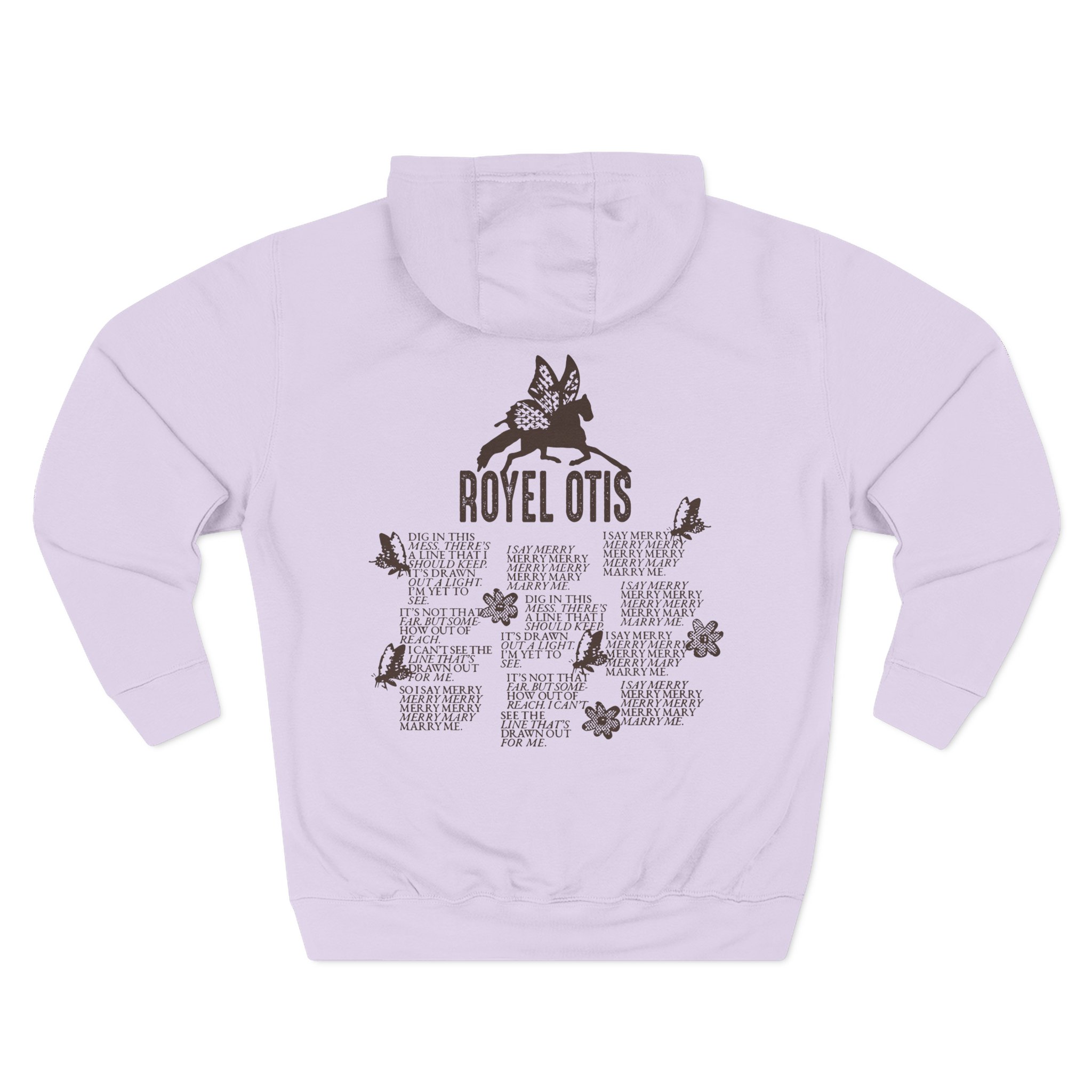 Royel Otis Mary Marry Me Faded Powder Three-Panel Fleece Hoodie