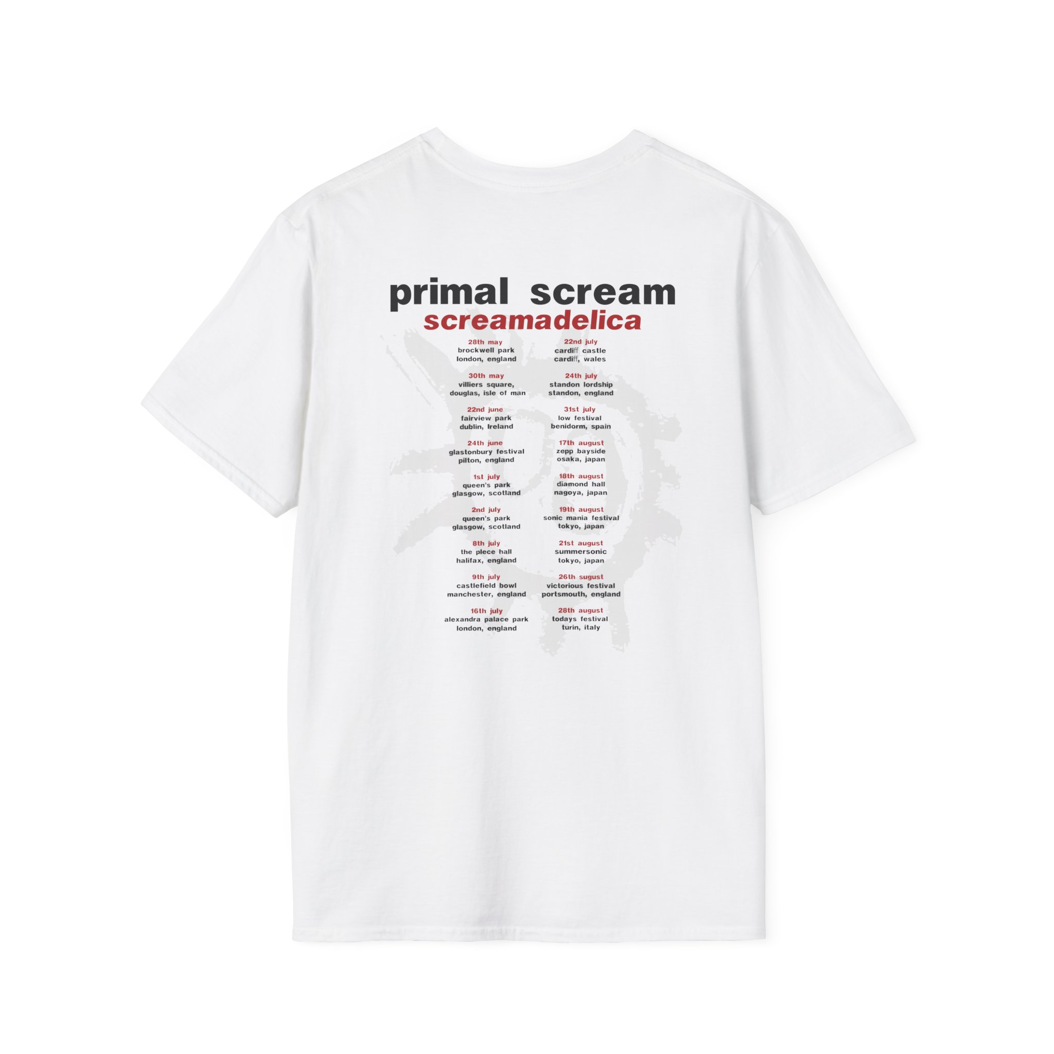 Primal Scream Screamadelica Tour Unisex Softstyle T-Shirt
