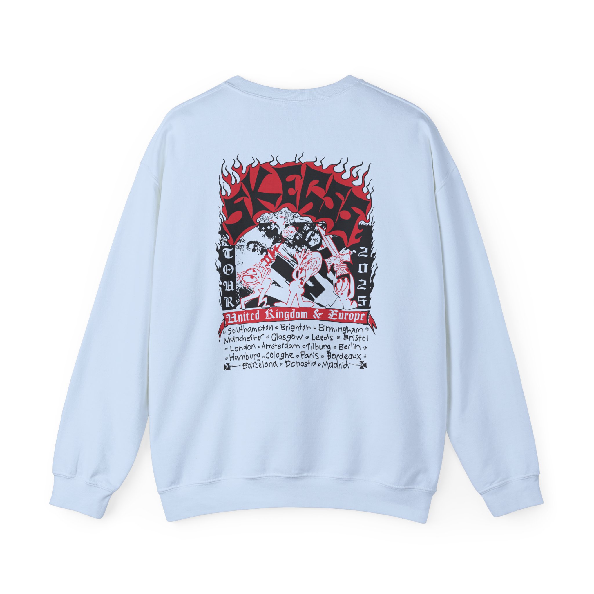 Skegss Uk Eu Tour 2025 Unisex Heavy Blendâ„¢ Crewneck Sweatshirt