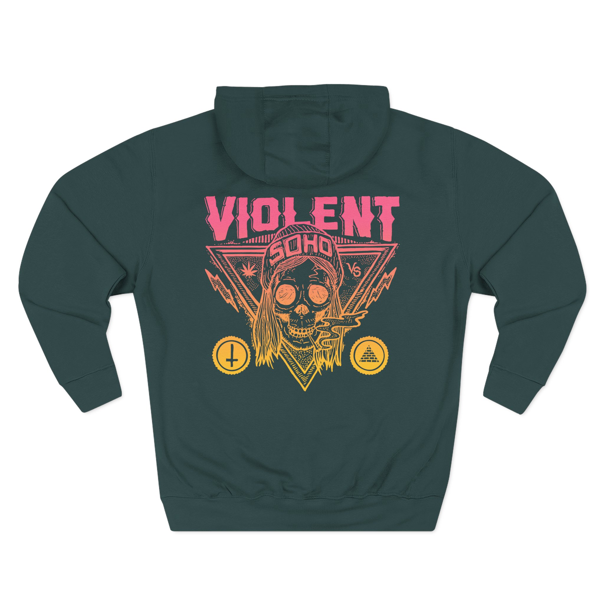 Violent Soho Blazin' Skull Gradient Three-Panel Fleece Hoodie