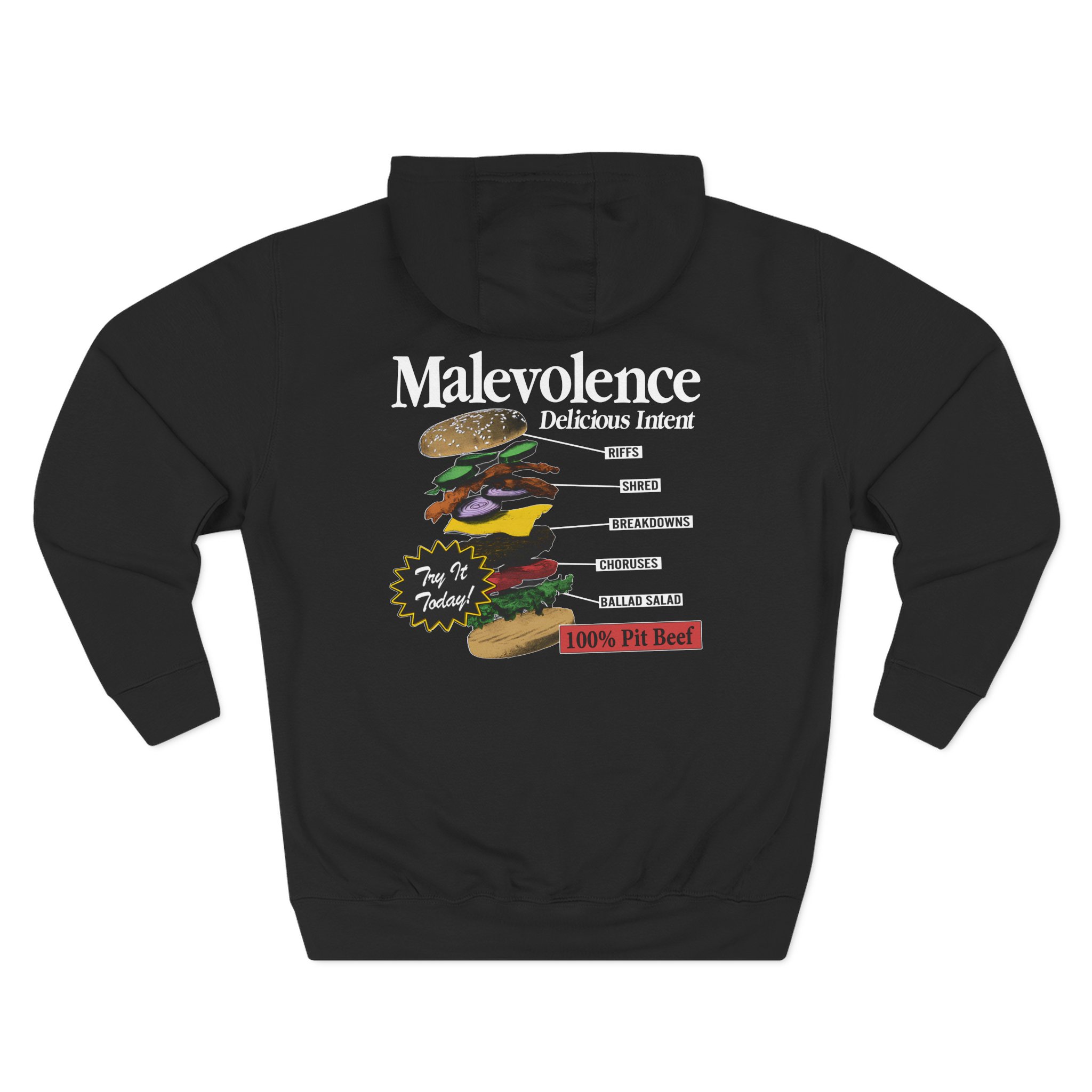 Malevolence Pit Beef Three-Panel Fleece Hoodie