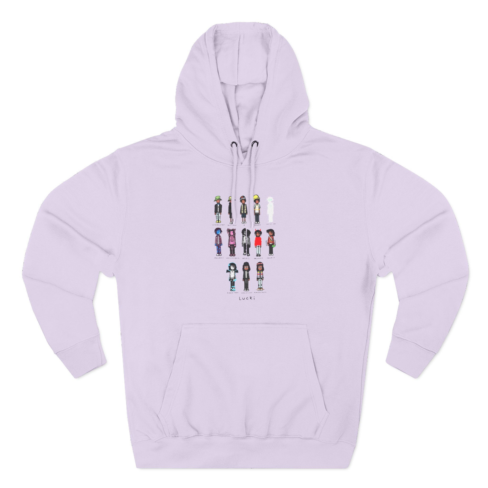 Lucki Eck$ Discography Evolution Three-Panel Fleece Hoodie
