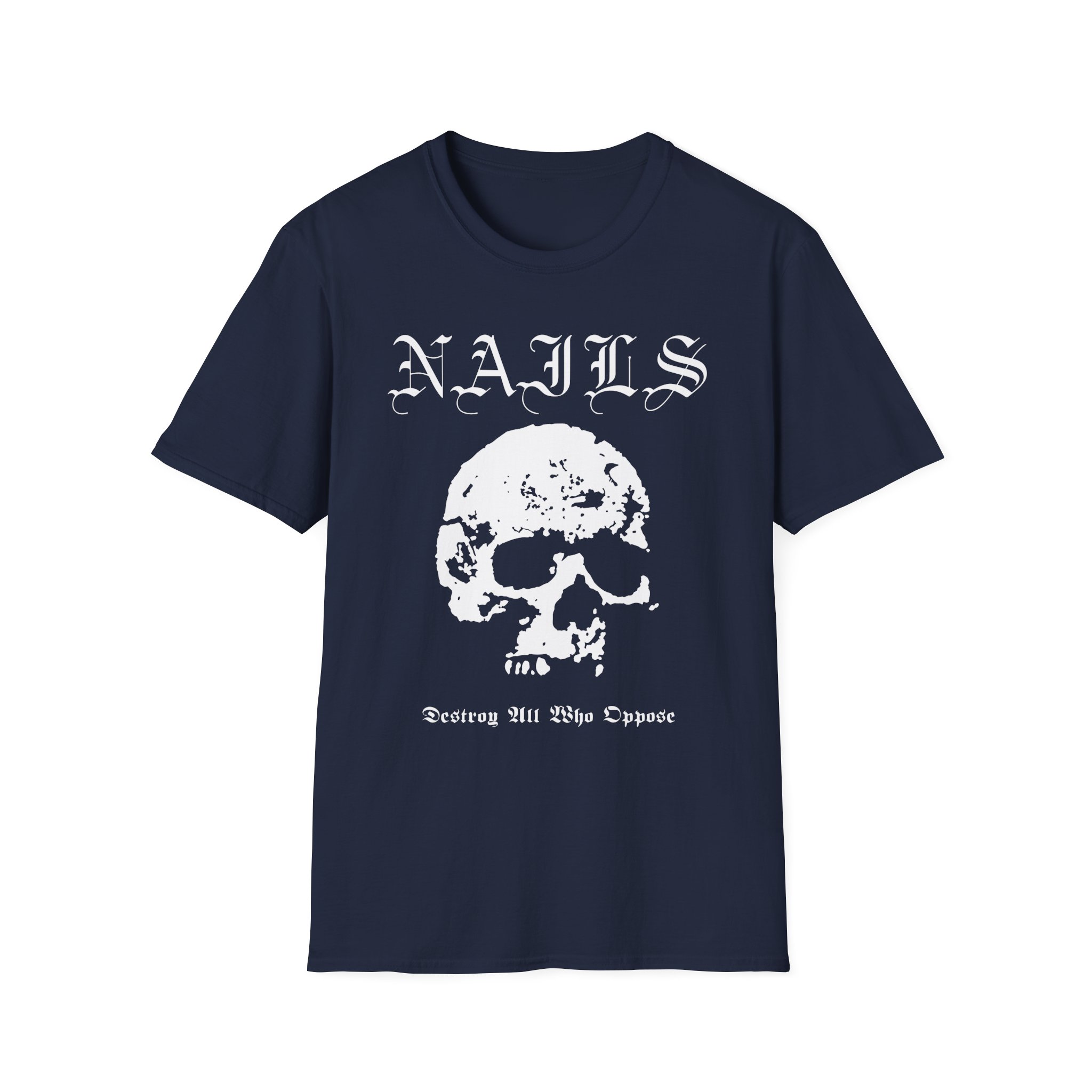 Nails Destroy Skull Unisex Softstyle T-Shirt