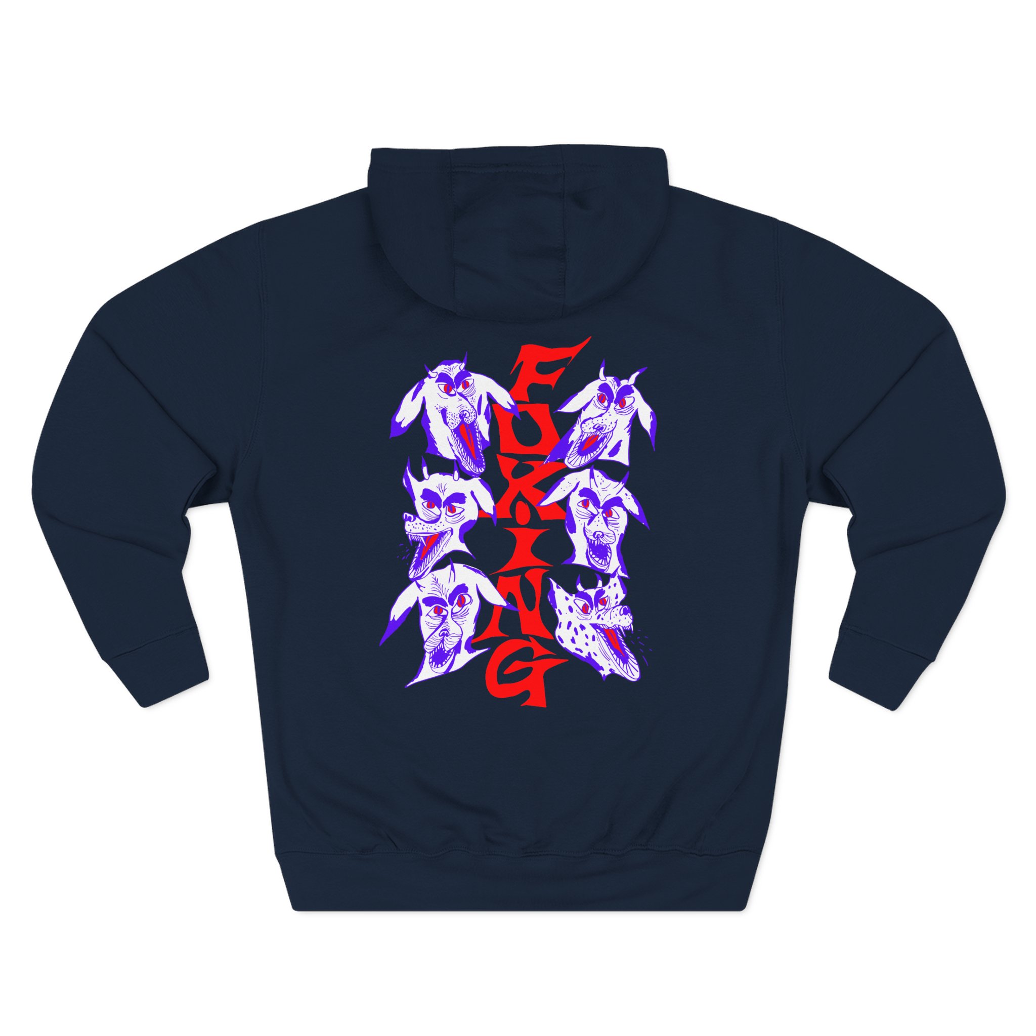 Foxing Devil Dogs Three-Panel Fleece Hoodie