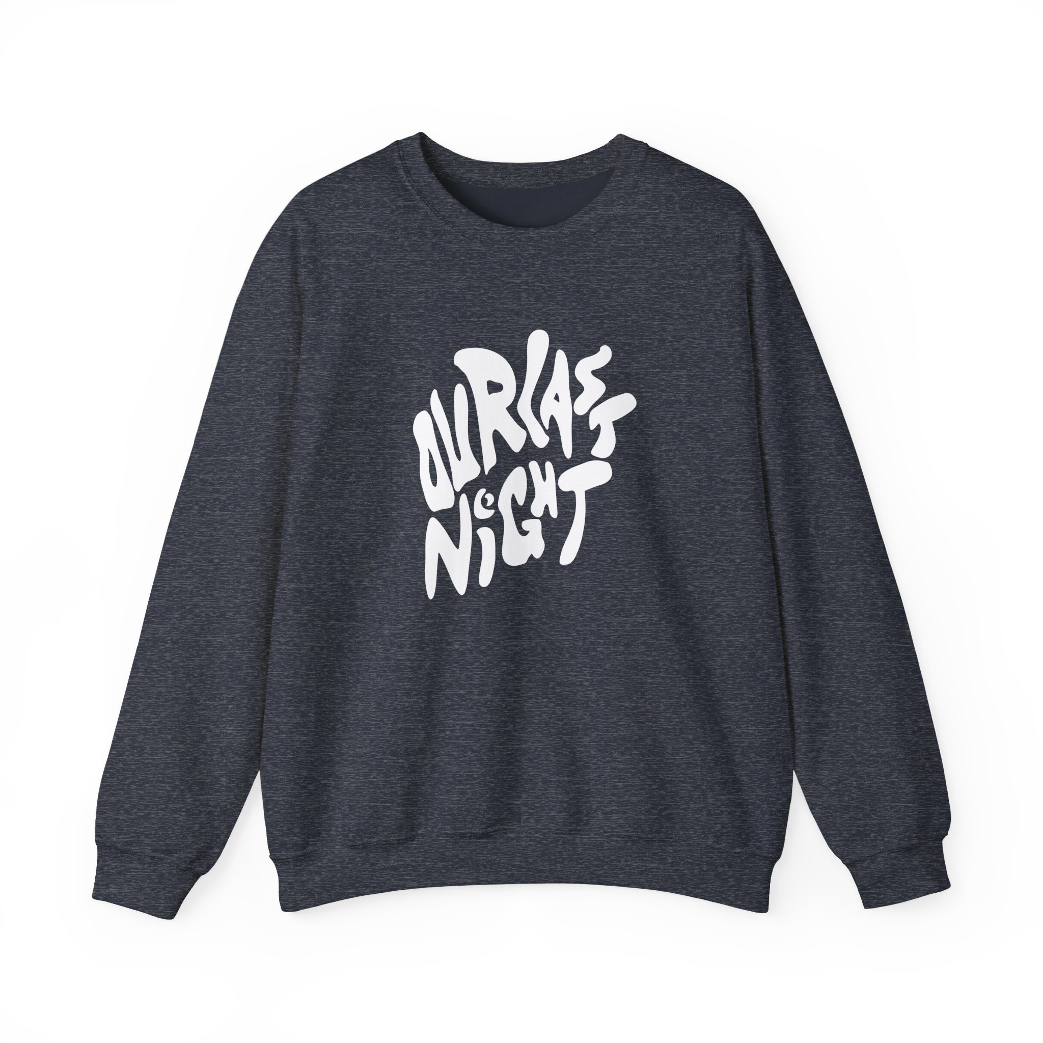 Our Last Night Black Swirl Text Unisex Heavy Blendâ„¢ Crewneck Sweatshirt