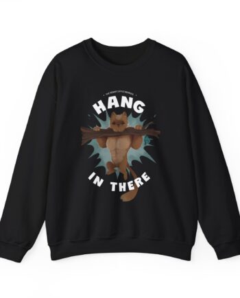 Grian Hang in There Permit Office Cat Unisex Heavy Blend™ Crewneck Sweatshirt