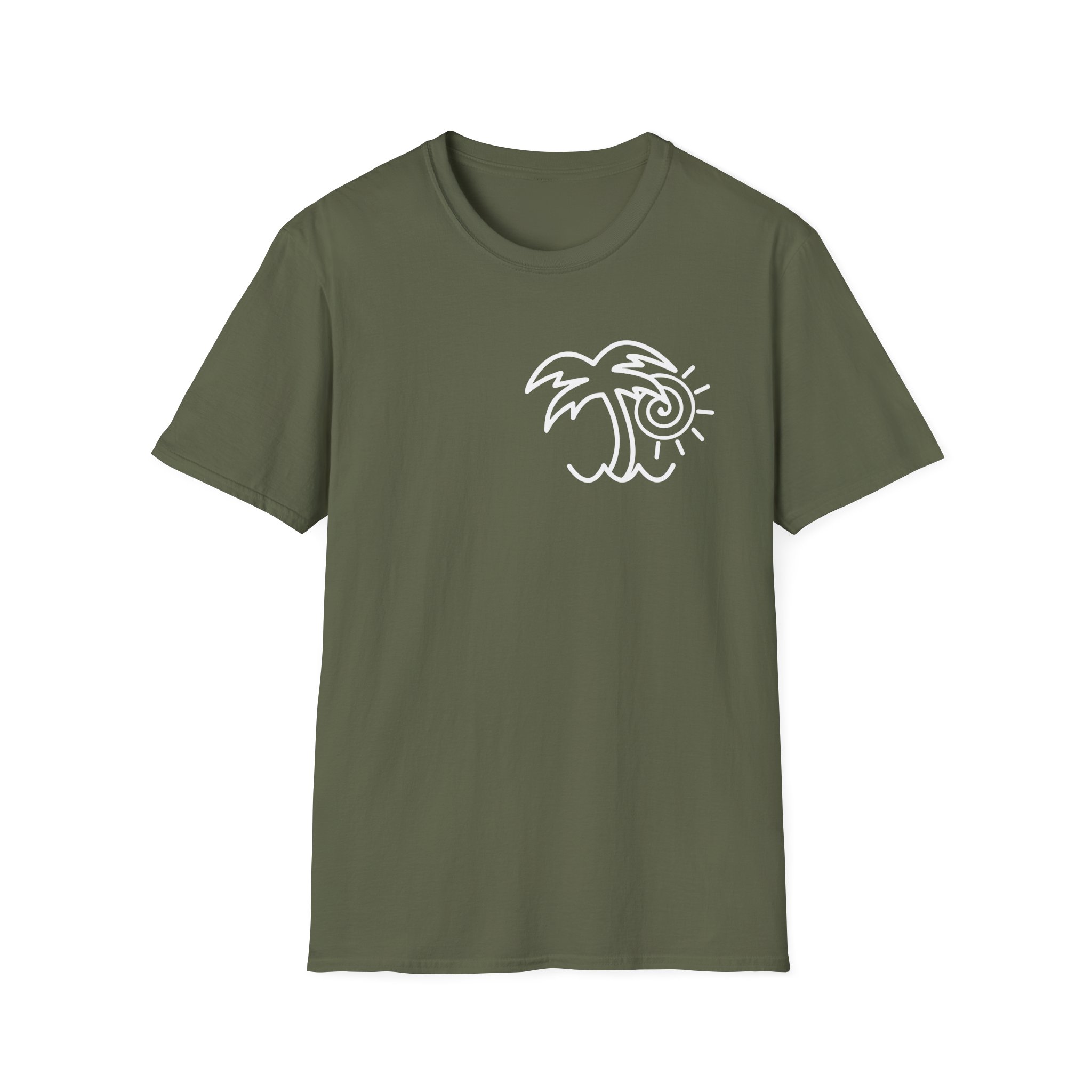 Chon Palm Tree Blue Dip Dye Unisex Softstyle T-Shirt
