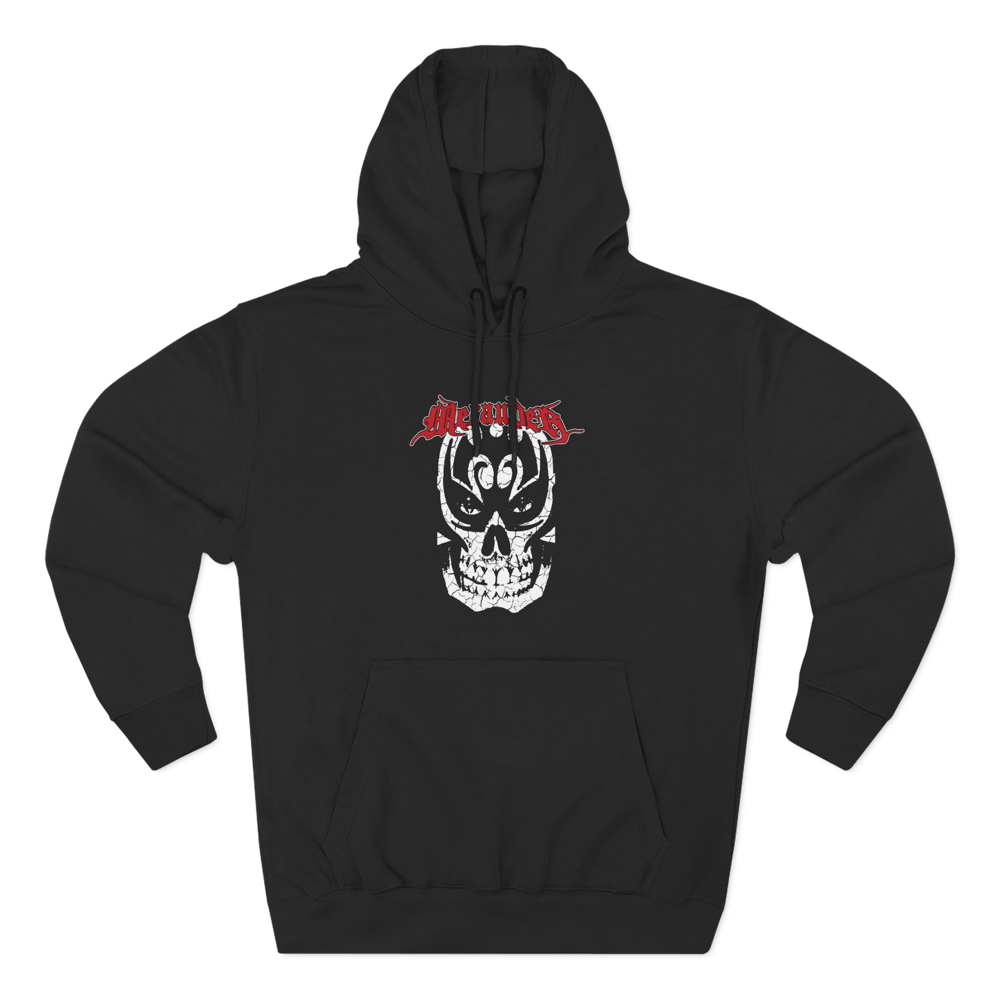 Merauder Cracked Skull Three-Panel Fleece Hoodie