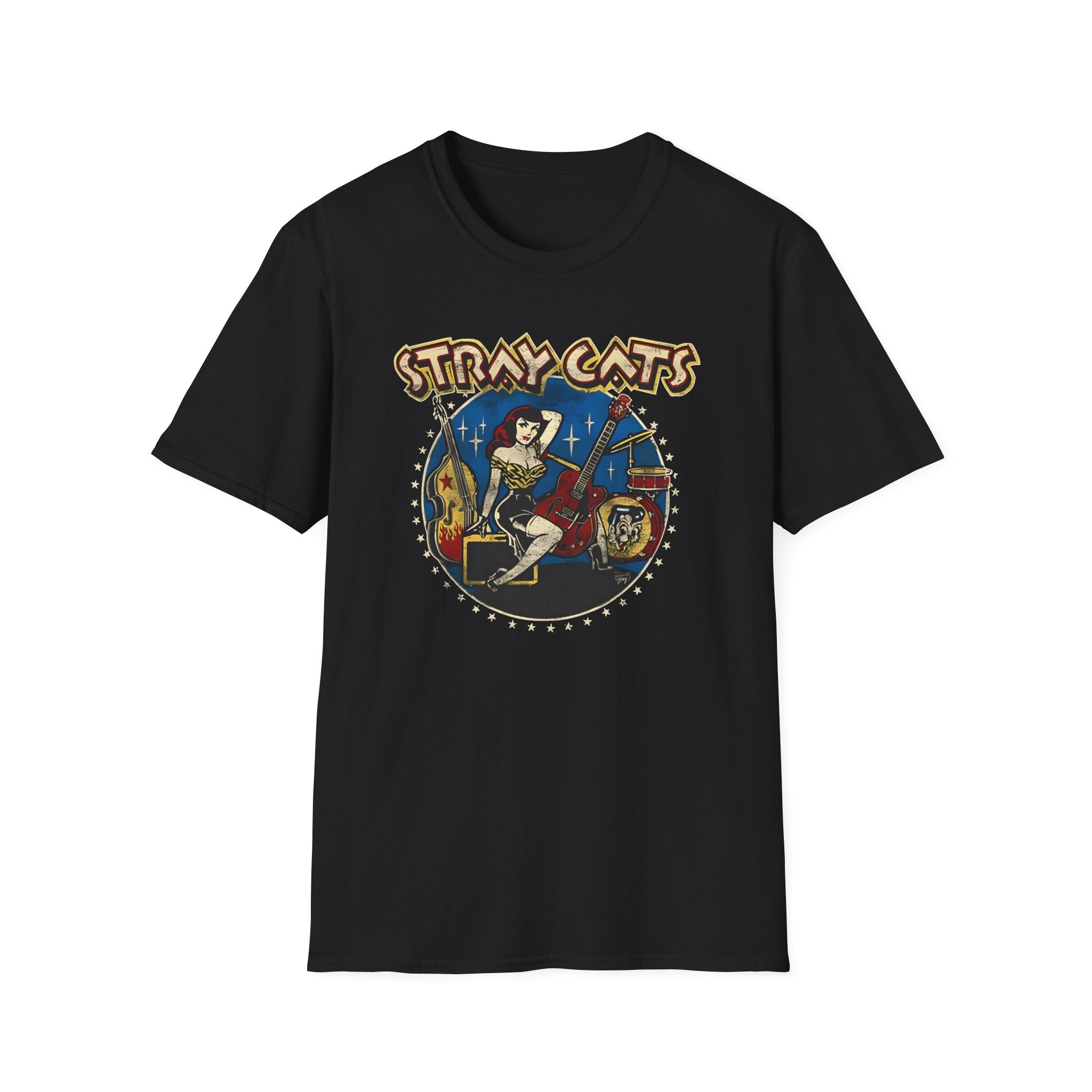 Stray Cats Ladies Bass Unisex Softstyle T-Shirt
