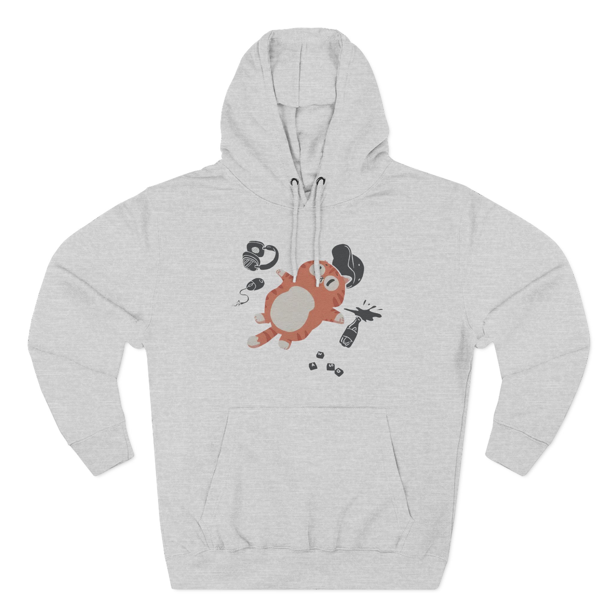 Lirik Gamed Out Cat Three-Panel Fleece Hoodie