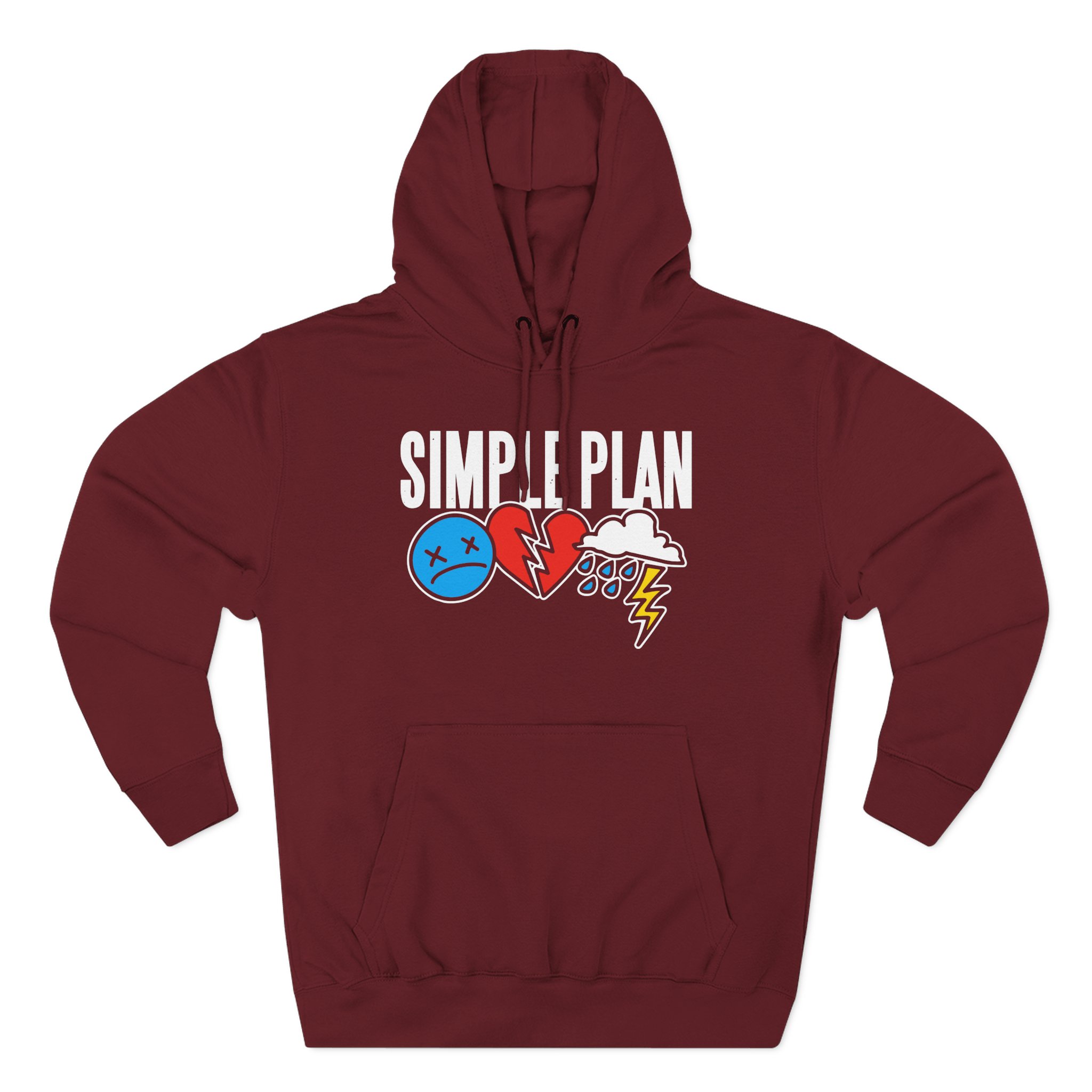 Simple Plan 3 Icons Logo Three-Panel Fleece Hoodie
