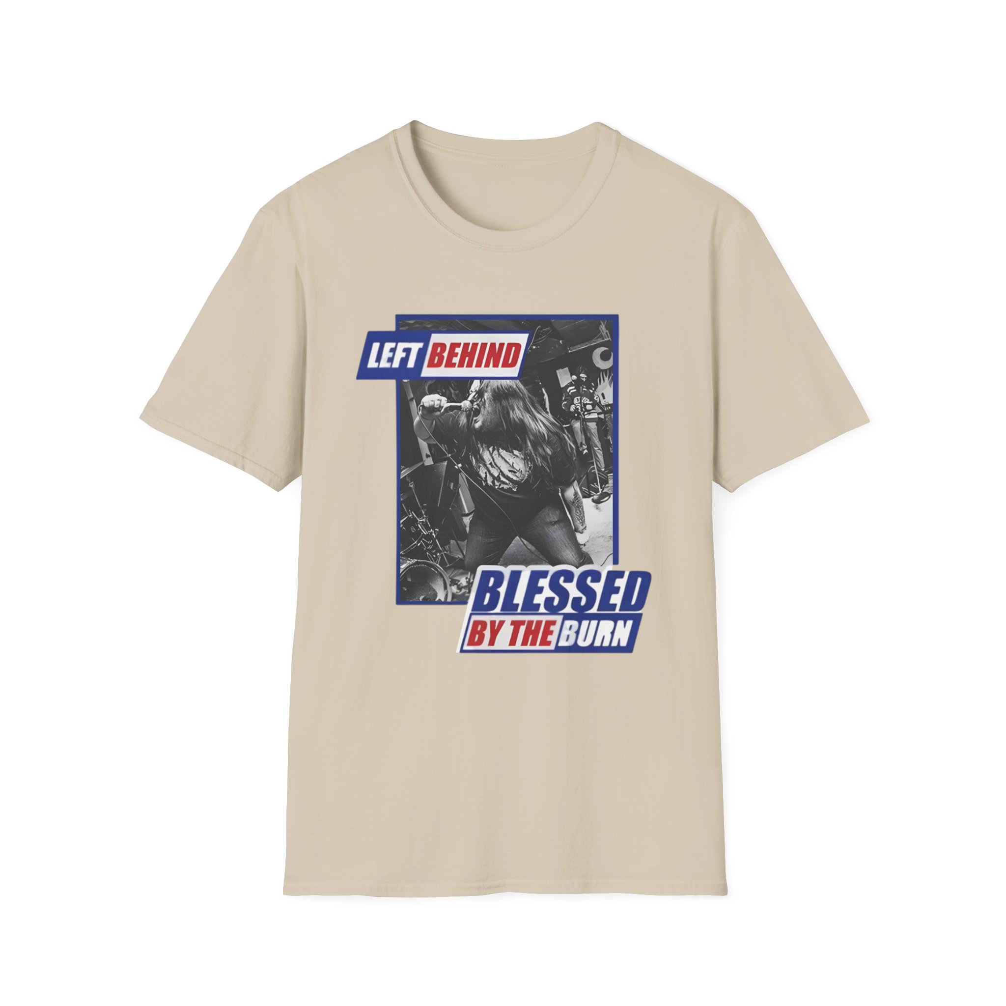Left Behind Blessed By The Burn Unisex Softstyle T-Shirt
