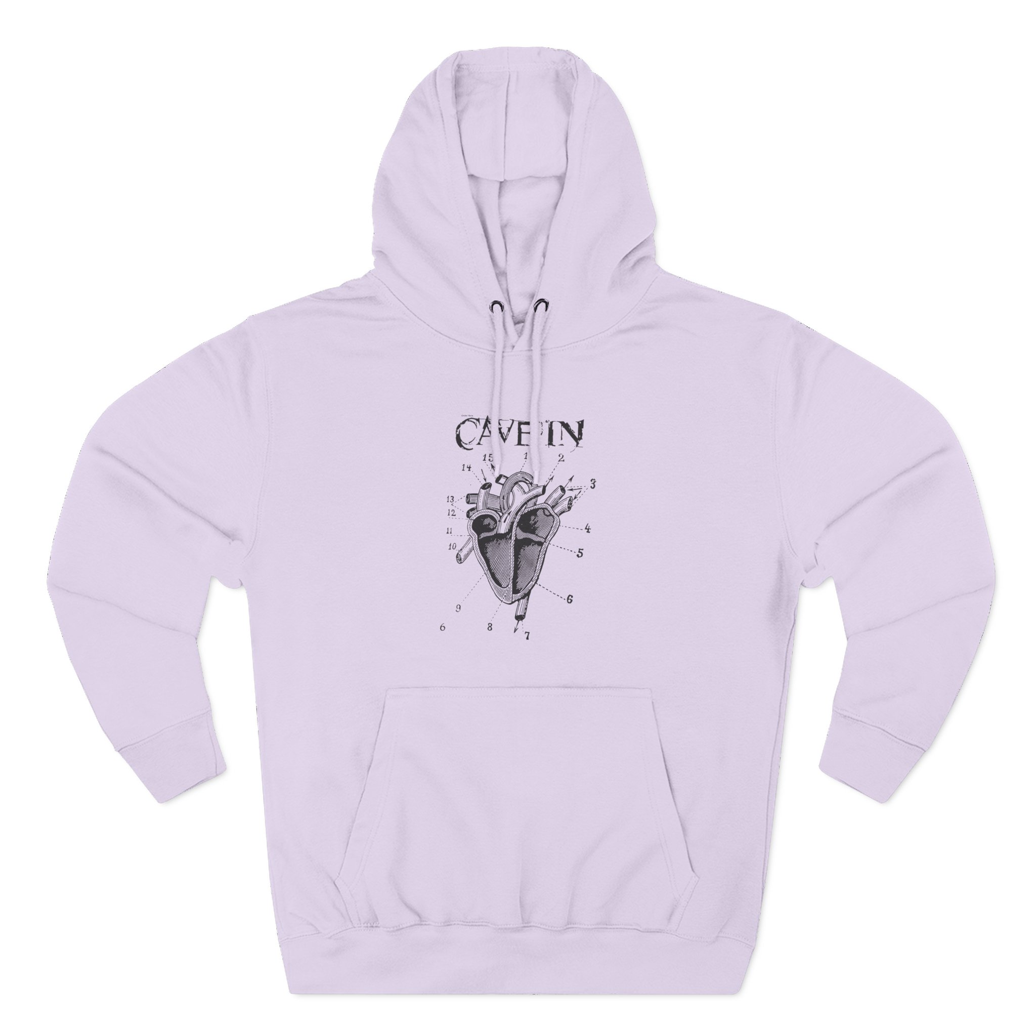 Cave in Classic Heart Three-Panel Fleece Hoodie