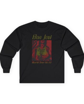 Bon Jovi Slippery When Wet Vintage World Tour Unisex Ultra Cotton Long Sleeve Tee