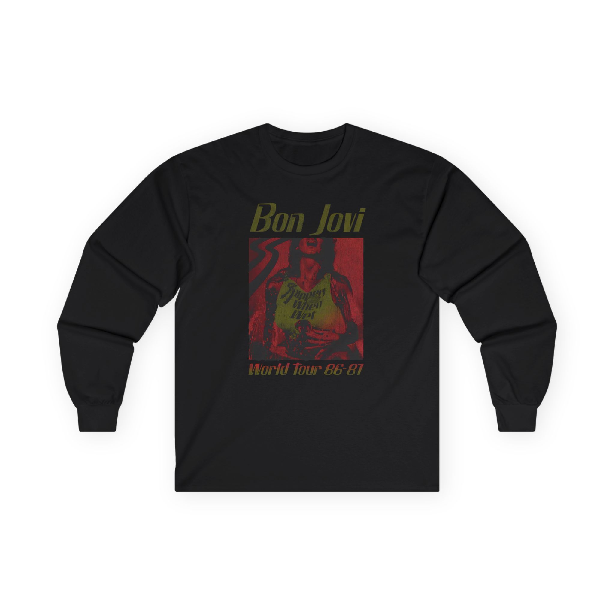 Bon Jovi Slippery When Wet Vintage World Tour Unisex Ultra Cotton Long Sleeve Tee