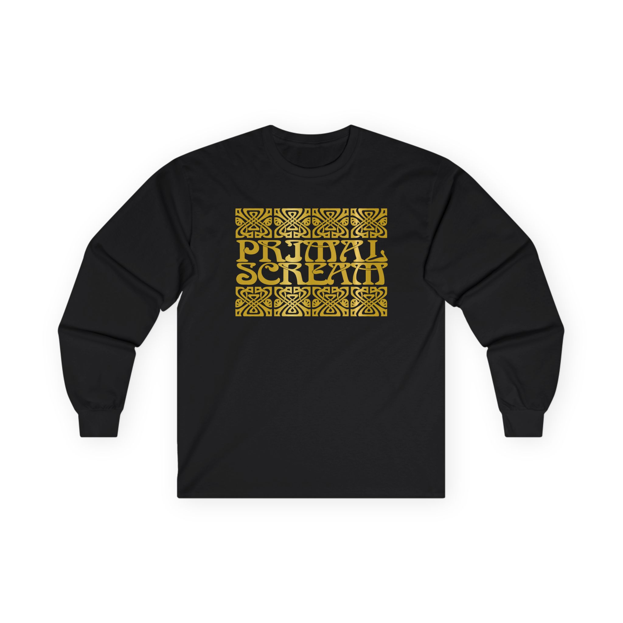 Primal Scream Black & Gold Deco Unisex Ultra Cotton Long Sleeve Tee