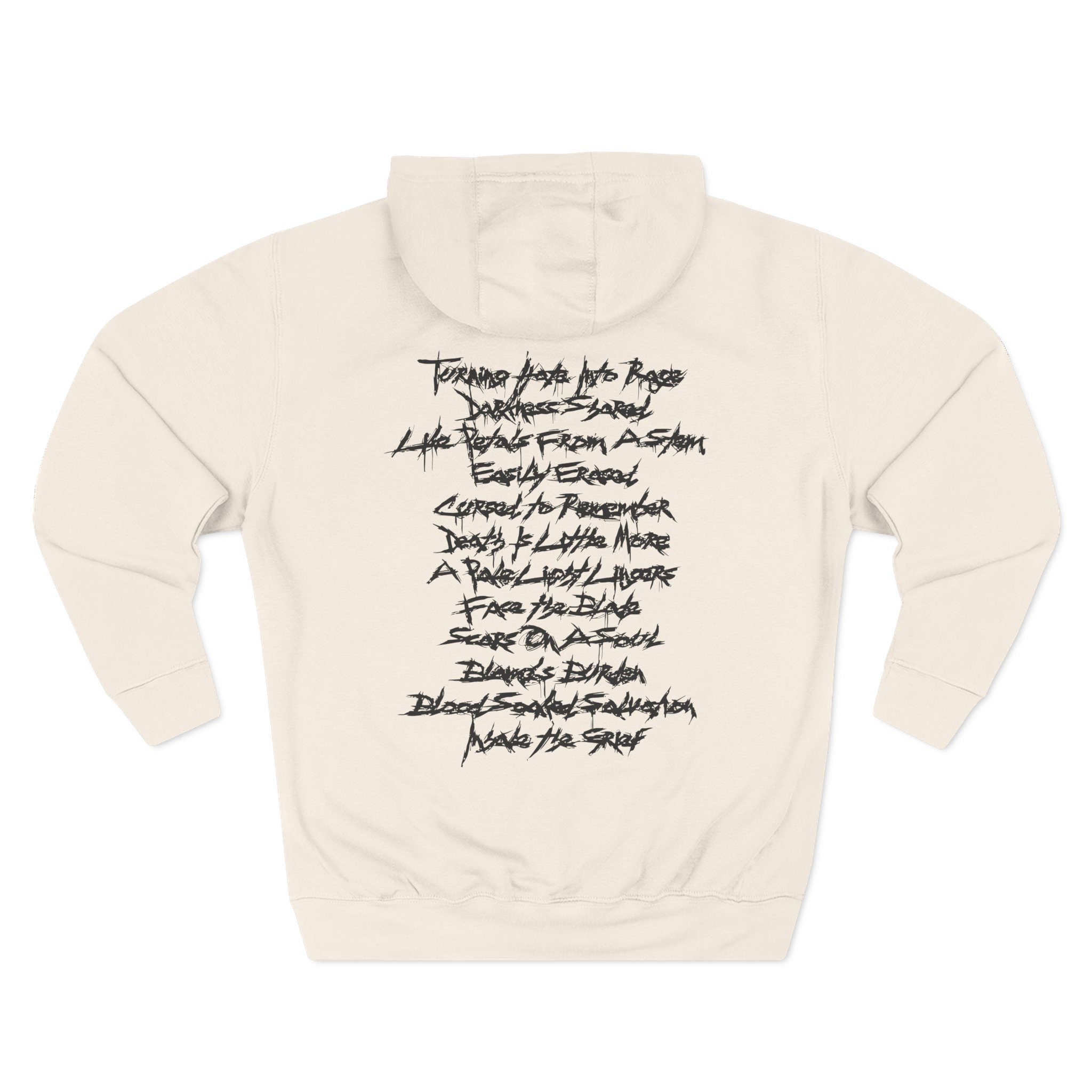 Boundaries Dilm Tracklist Three-Panel Fleece Hoodie