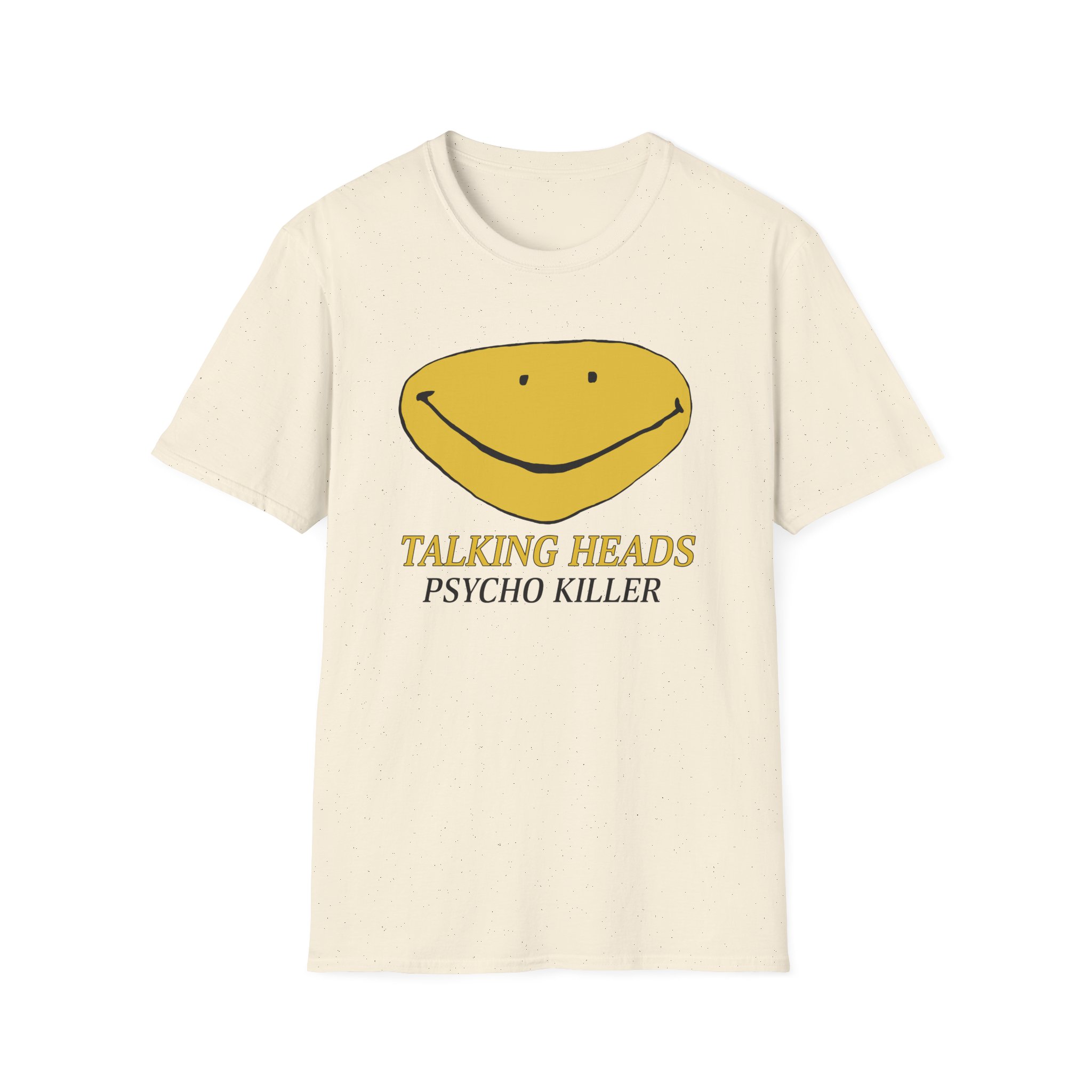 Talking Heads Smiley Face Psycho Killer Unisex Softstyle T-Shirt