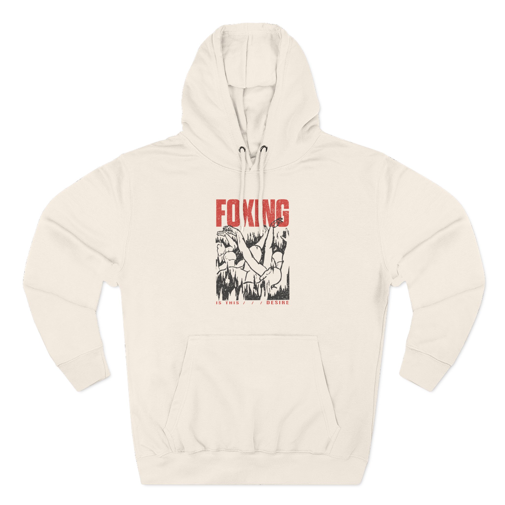 Foxing Inverted Burn Three-Panel Fleece Hoodie