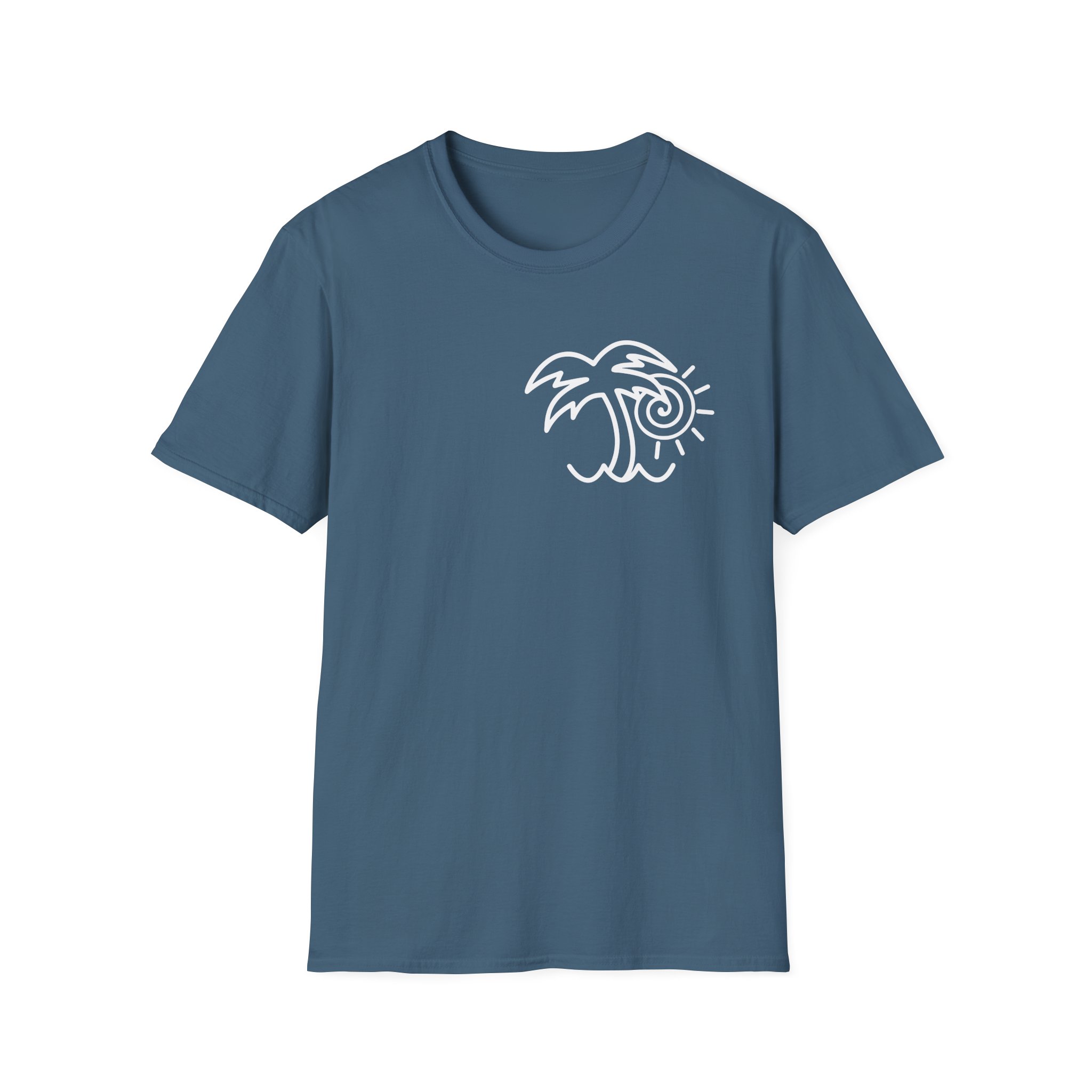 Chon Palm Tree Blue Dip Dye Unisex Softstyle T-Shirt