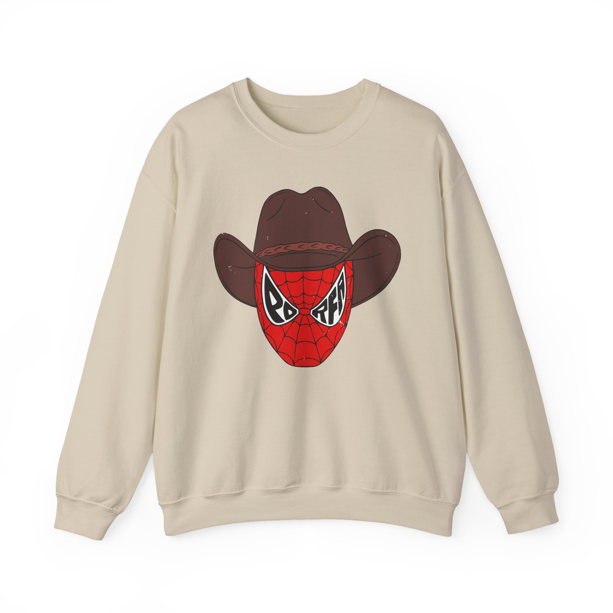Porfa Spider Man Cowboy Hat Unisex Heavy Blendâ„¢ Crewneck Sweatshirt