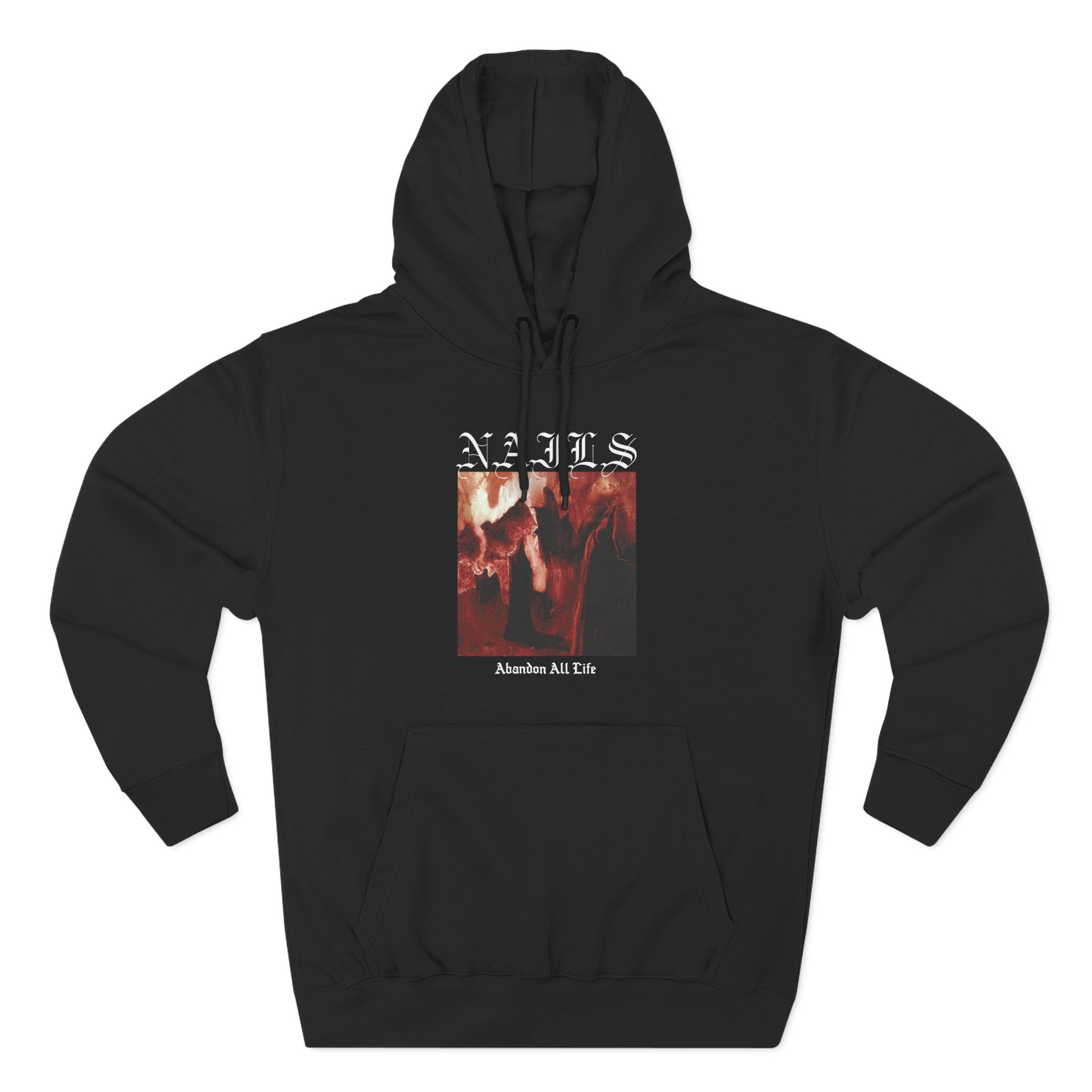 Nails Abandon All Life Three-Panel Fleece Hoodie