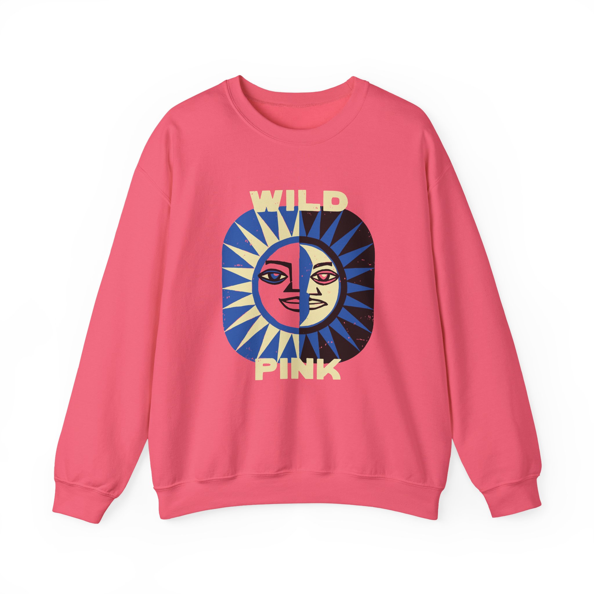 Wild Pink Sun Moon Unisex Heavy Blendâ„¢ Crewneck Sweatshirt
