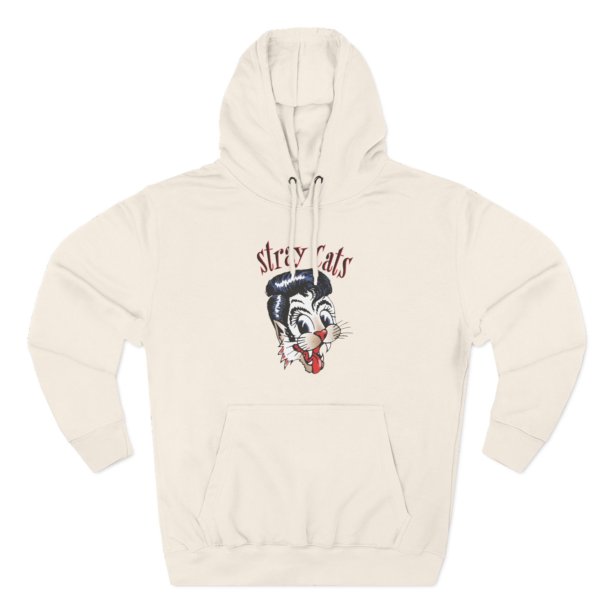 Stray Cats Airbrush Cat Three-Panel Fleece Hoodie
