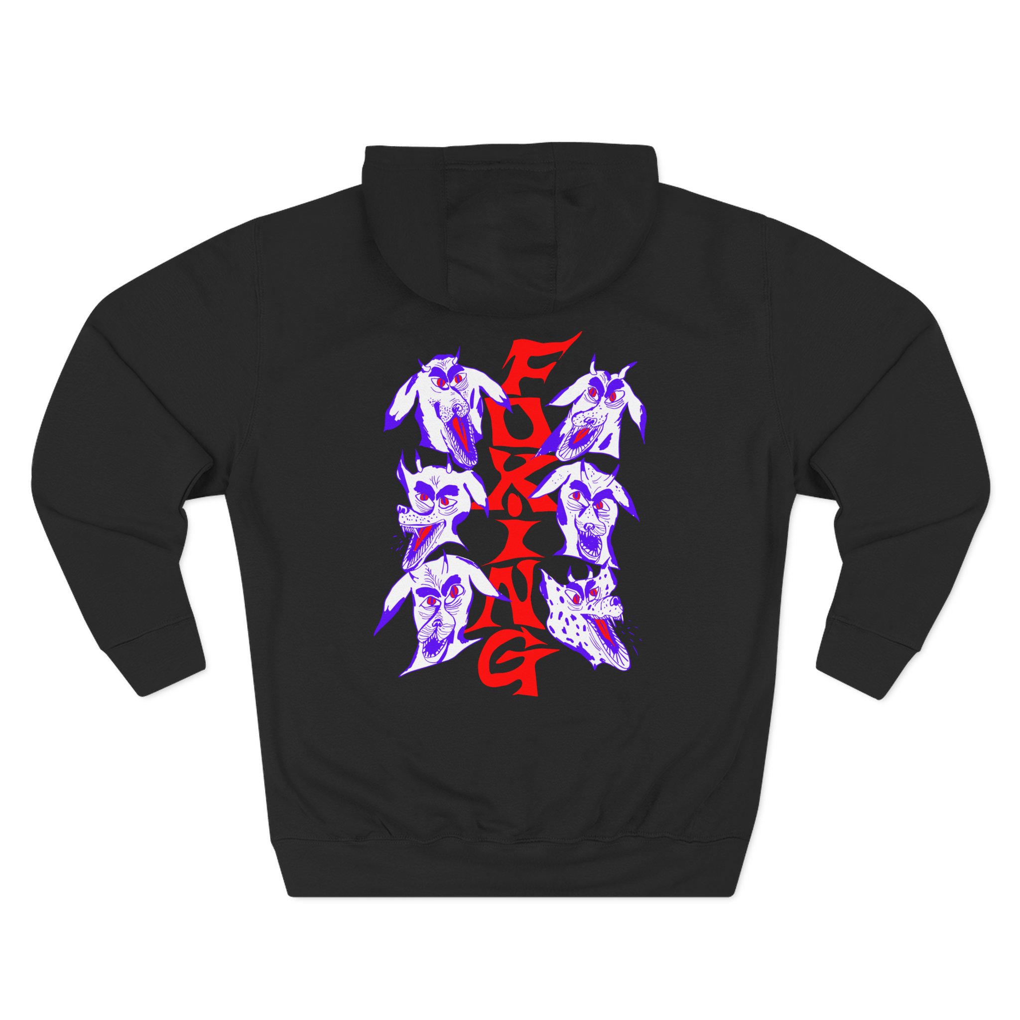 Foxing Devil Dogs Three-Panel Fleece Hoodie