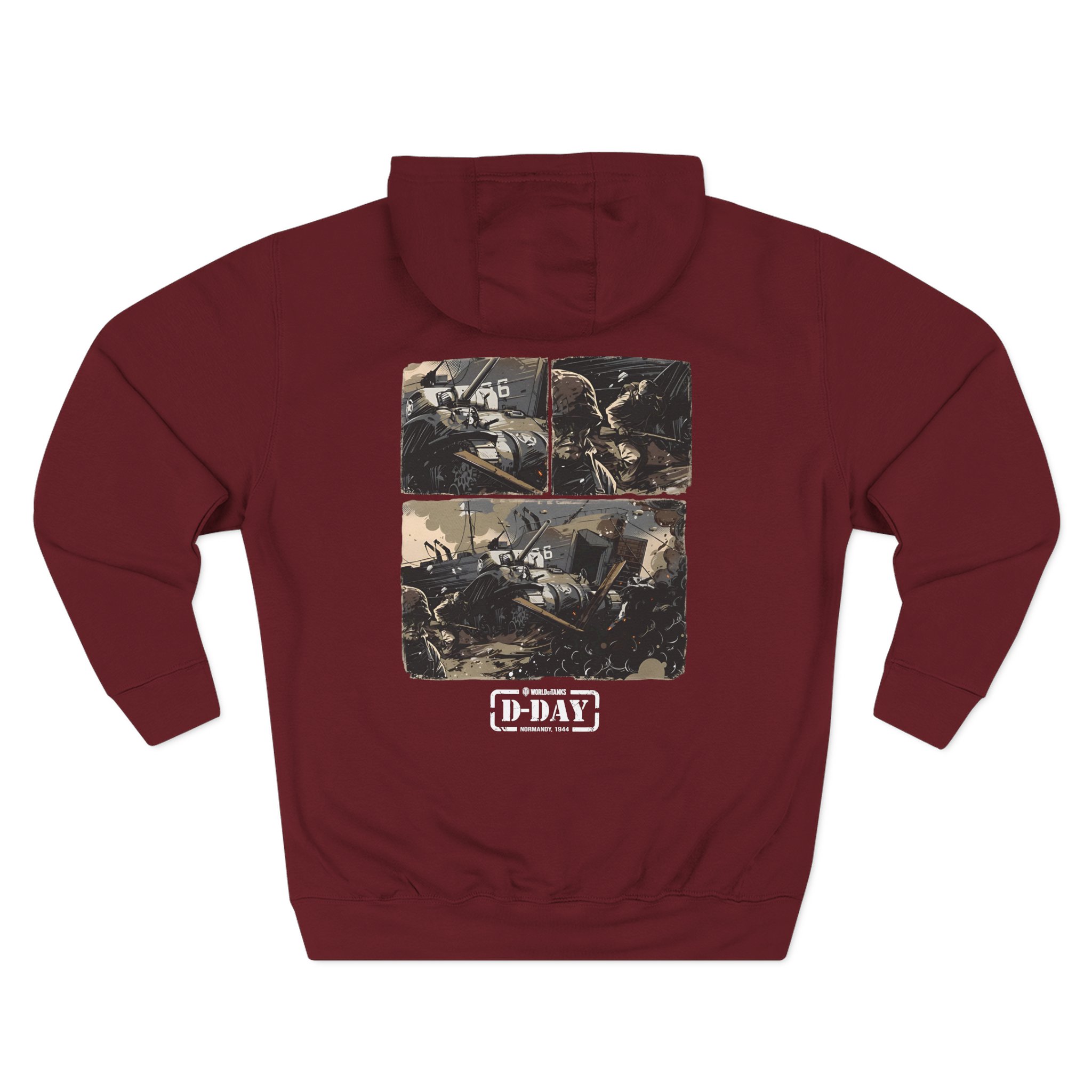 World of Tank Wot D-day Fury Storm Three-Panel Fleece Hoodie