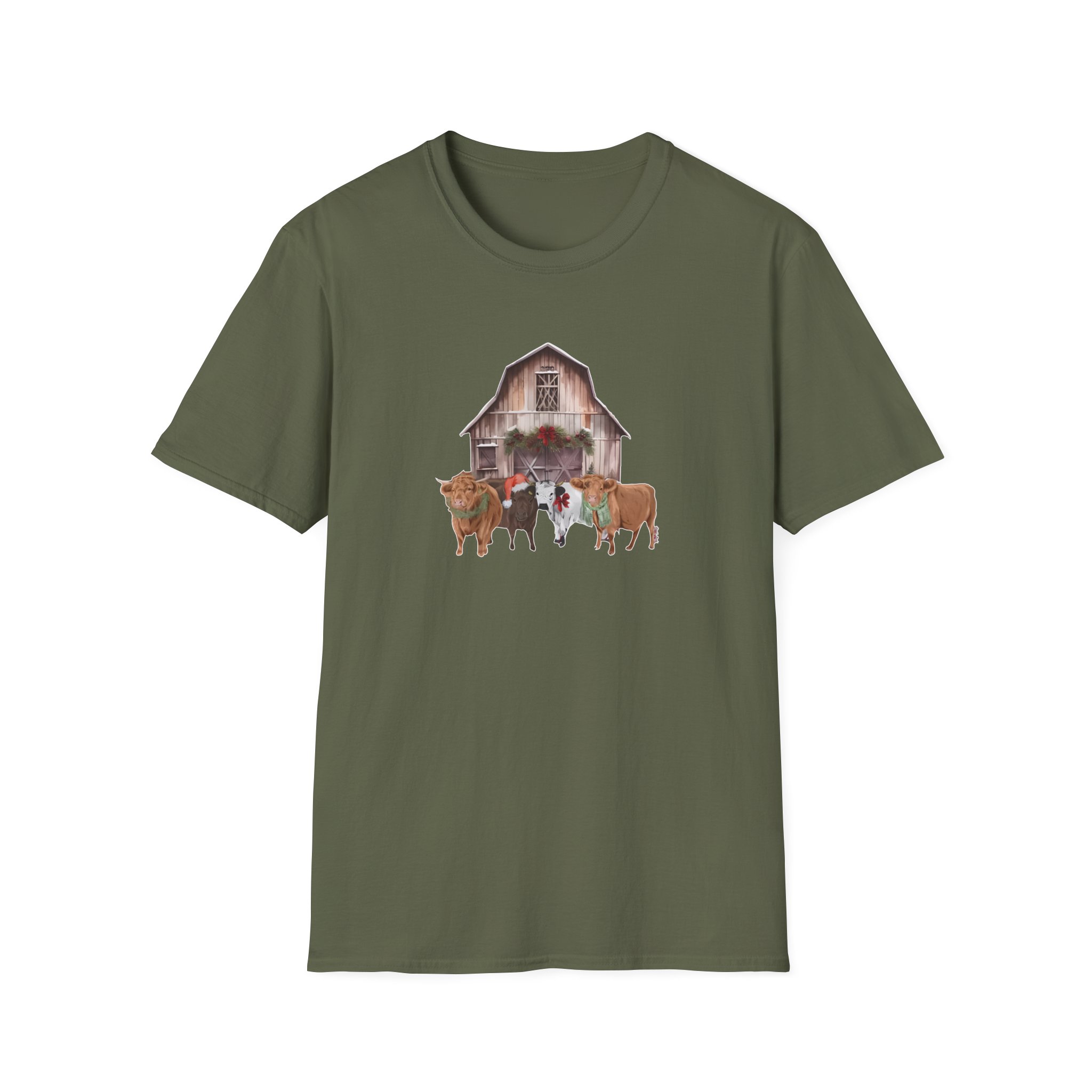 Katie Van Slyke Christmas Cows Unisex Softstyle T-Shirt