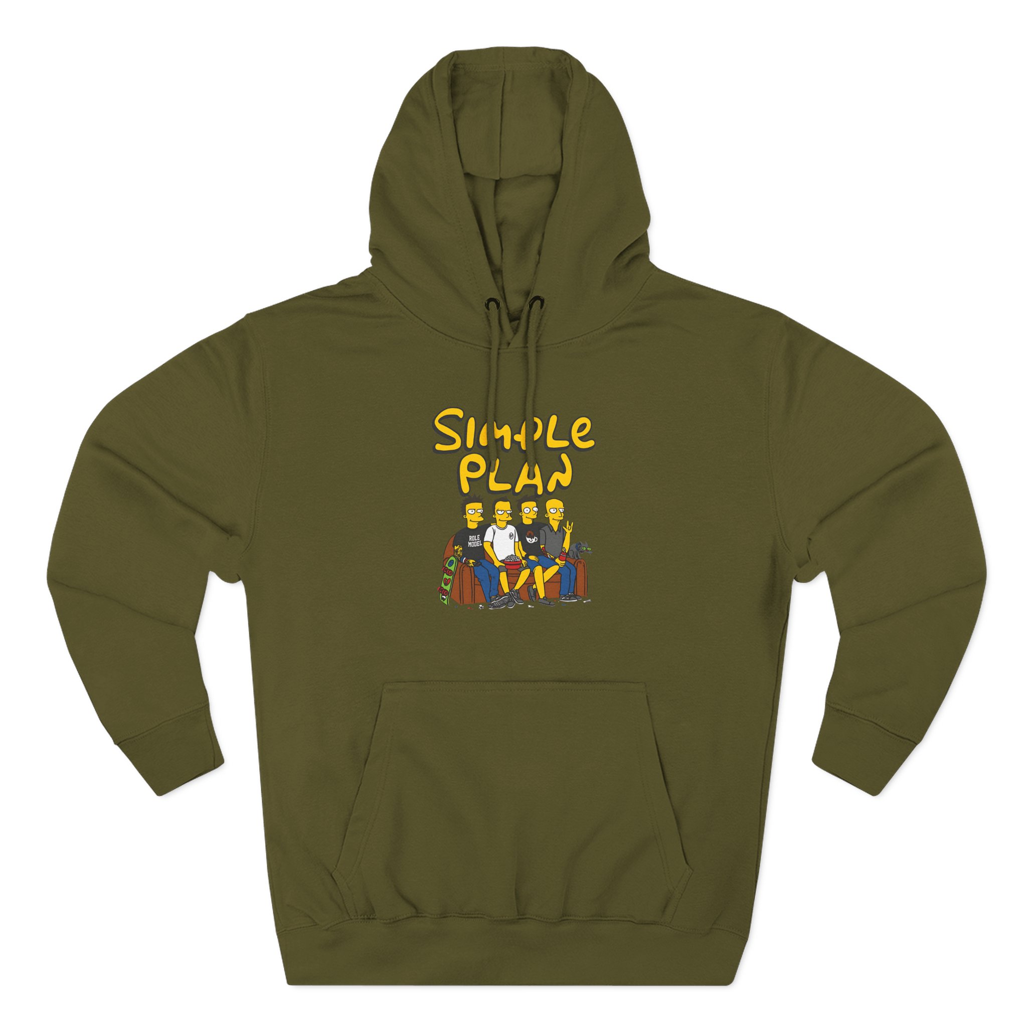 Simple Plan Band on the Couch Three-Panel Fleece Hoodie