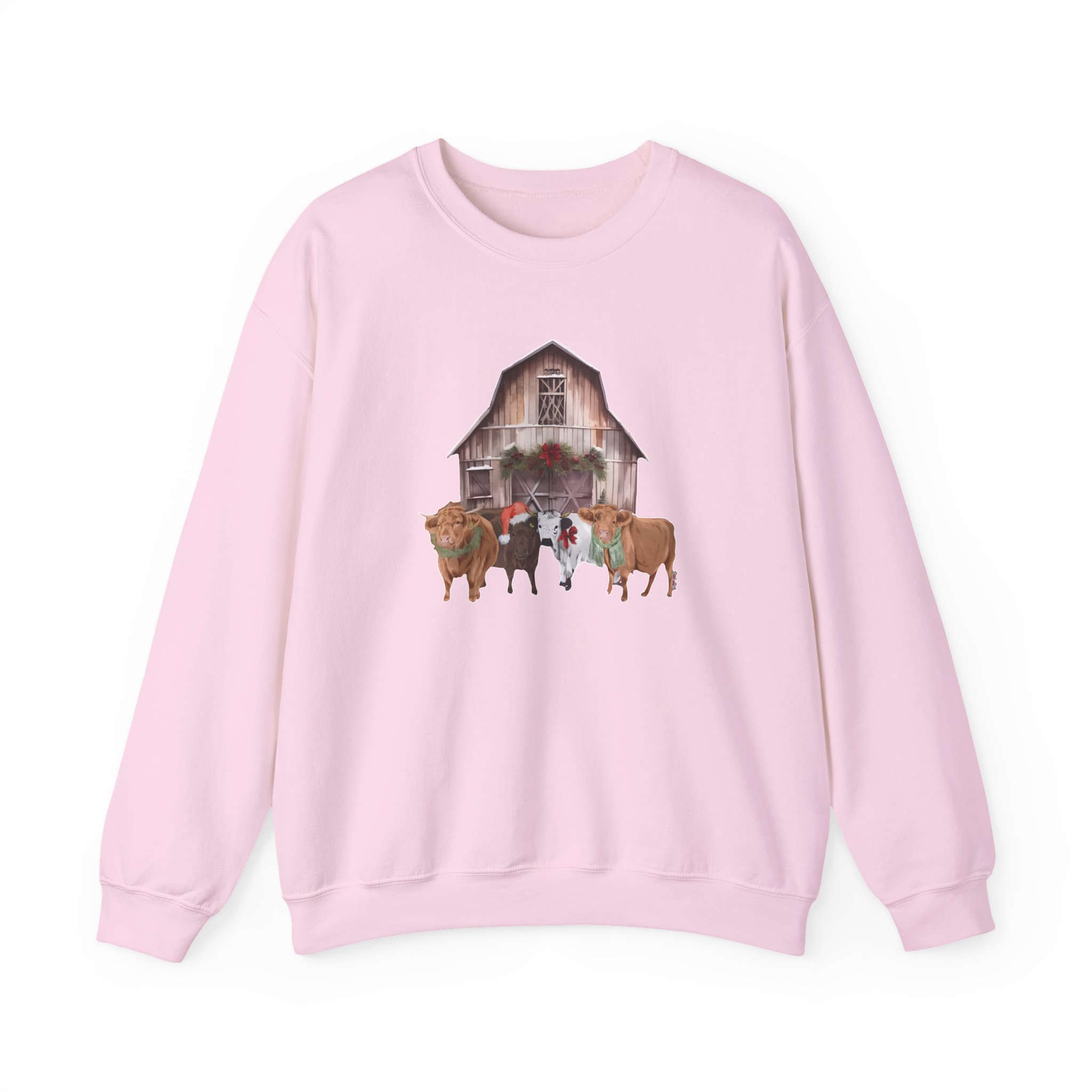 Katie Van Slyke Christmas Cows Unisex Heavy Blendâ„¢ Crewneck Sweatshirt