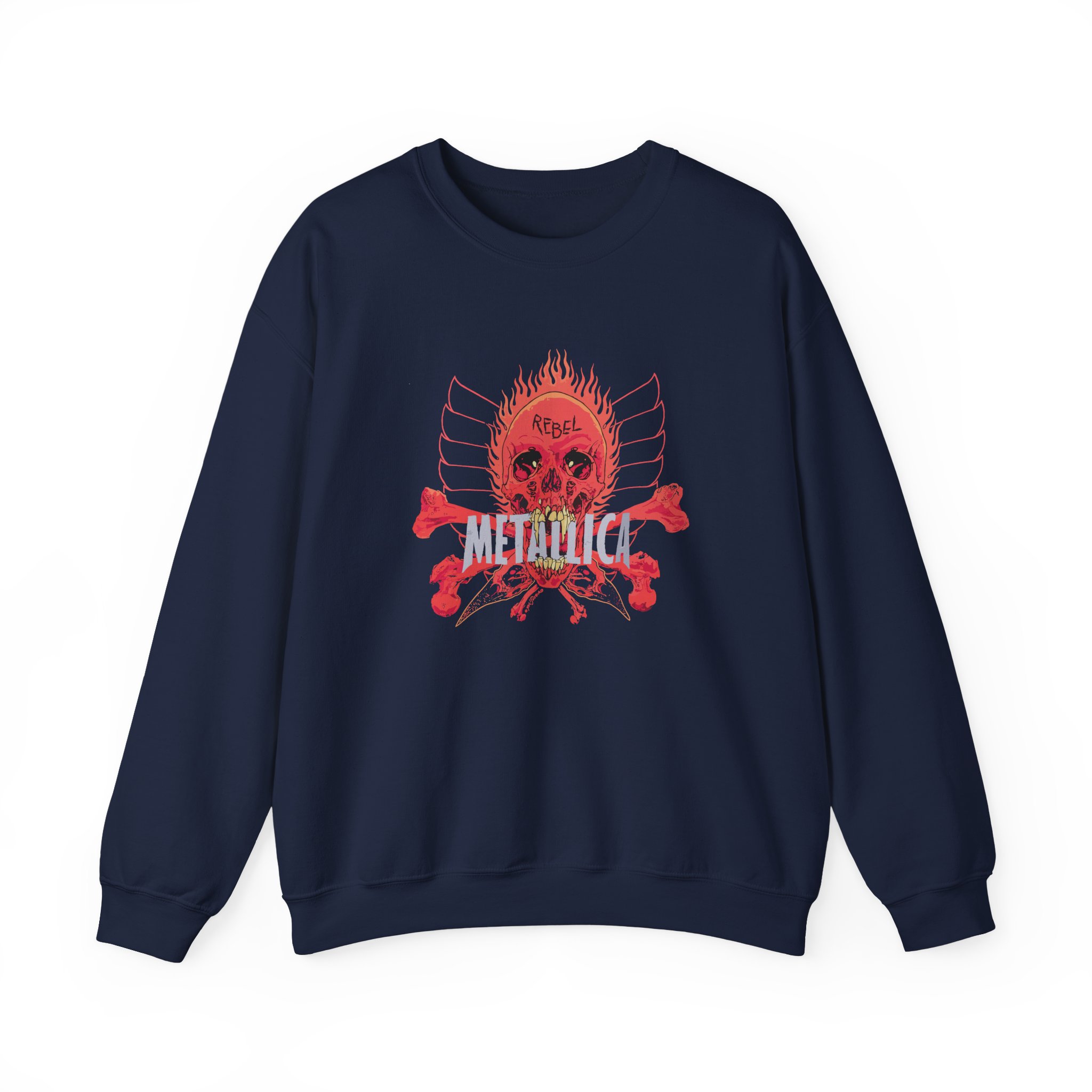 Fede Vigevani Vintage 90s Metallica Pushead Rebel Skull Unisex Heavy Blendâ„¢ Crewneck Sweatshirt
