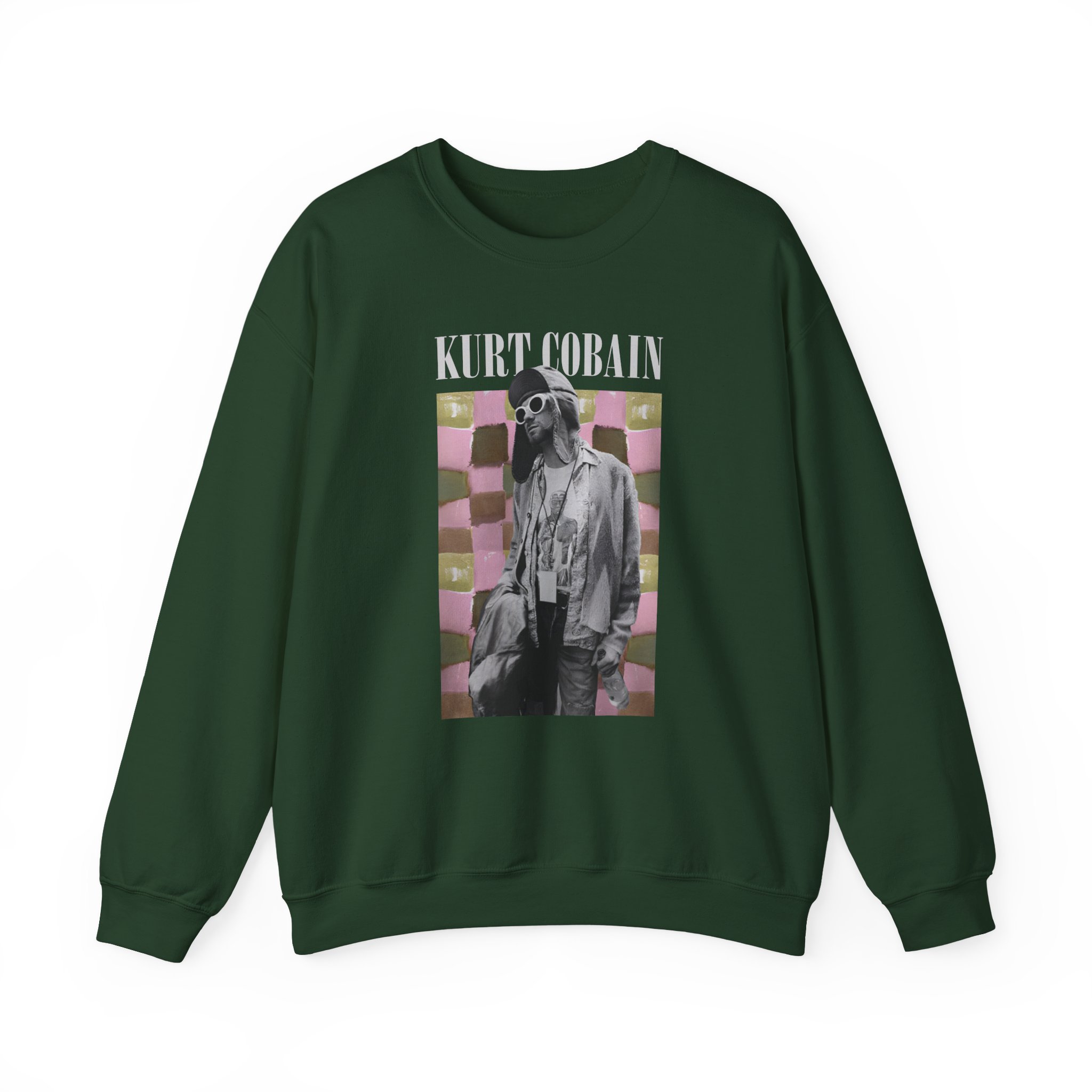 Kurt Cobain Checkered Unisex Heavy Blendâ„¢ Crewneck Sweatshirt