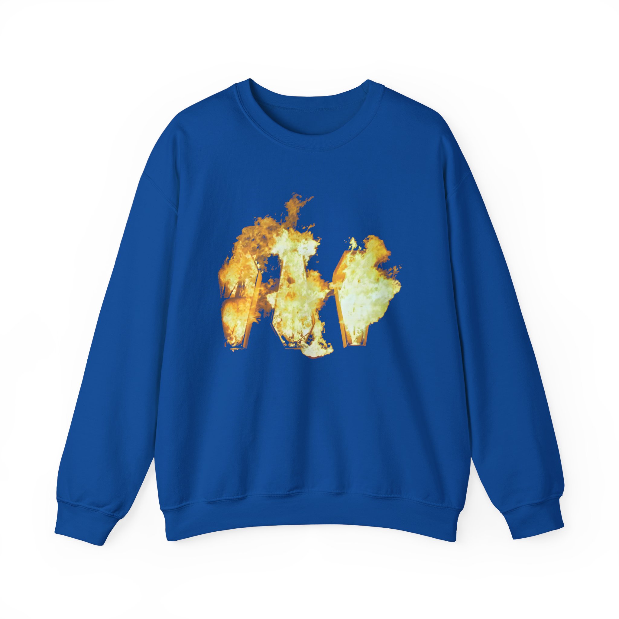 Show Me the Body Flaming Coffins Unisex Heavy Blendâ„¢ Crewneck Sweatshirt
