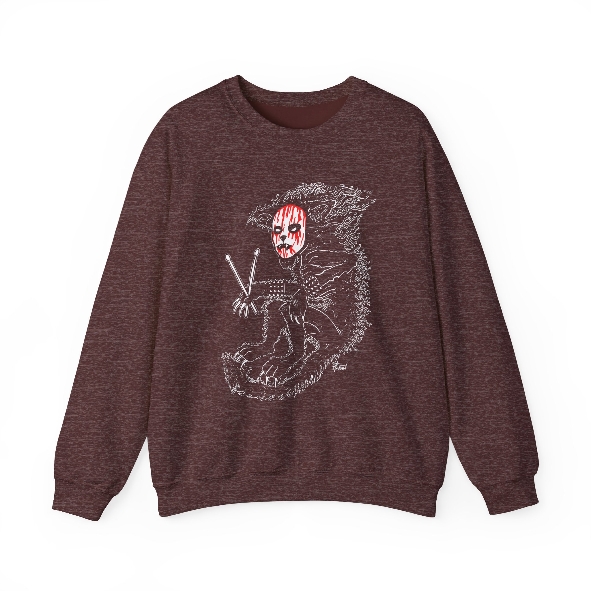 Murderdolls Joey Jordison Joey Cat Blood Mask Unisex Heavy Blendâ„¢ Crewneck Sweatshirt