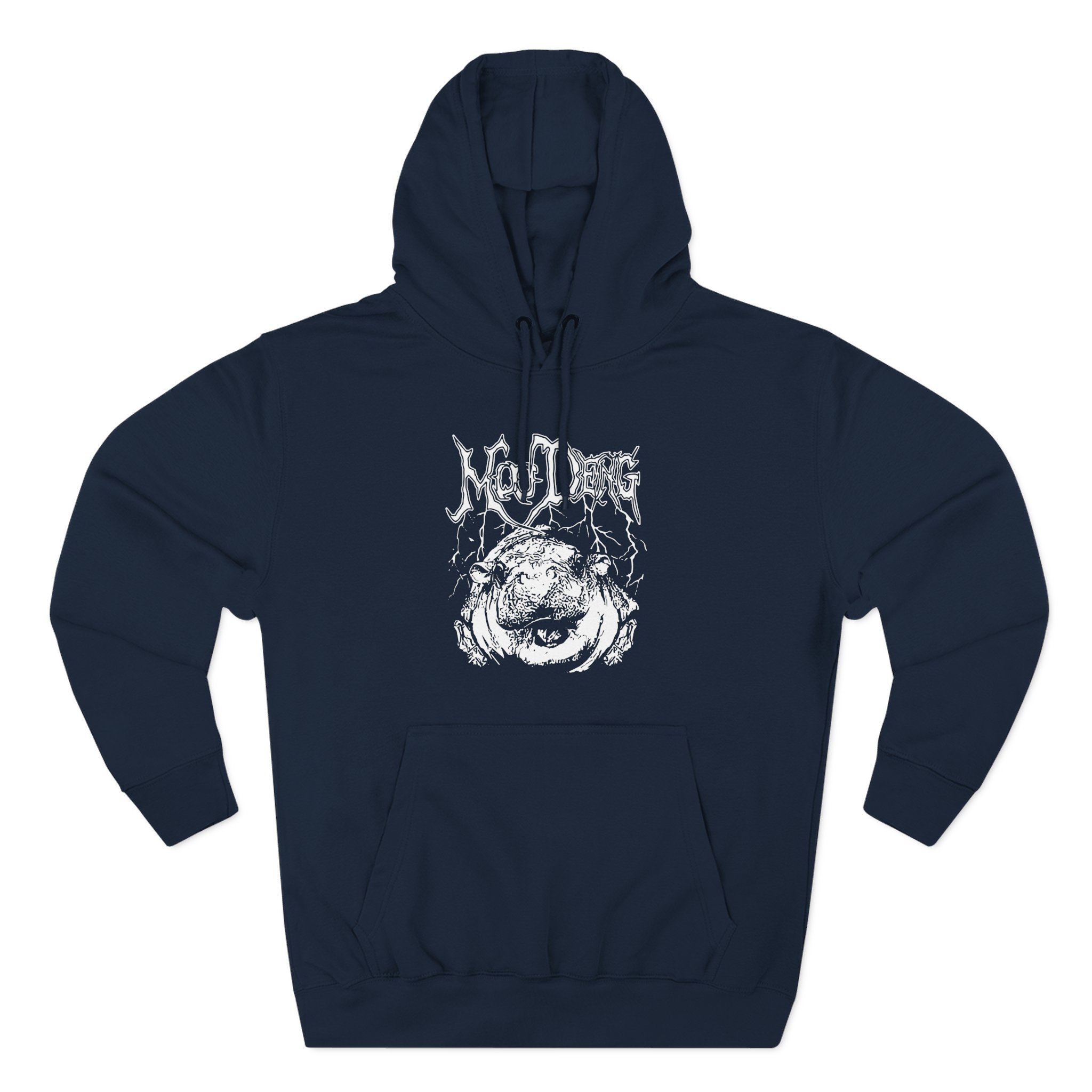 Moo Deng Three-Panel Fleece Hoodie
