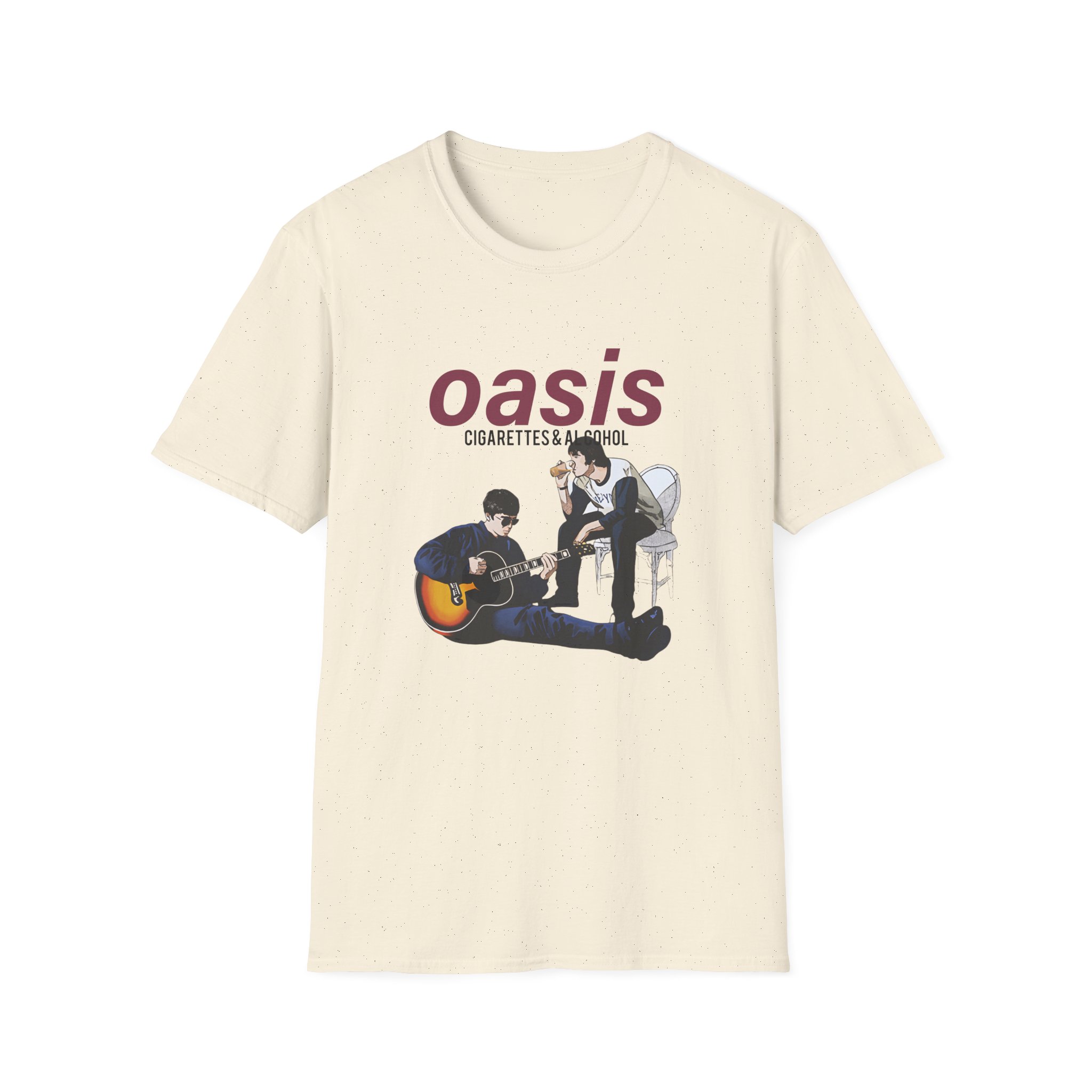 Oasis Cigarettes and Alcohol Illustration Unisex Softstyle T-Shirt