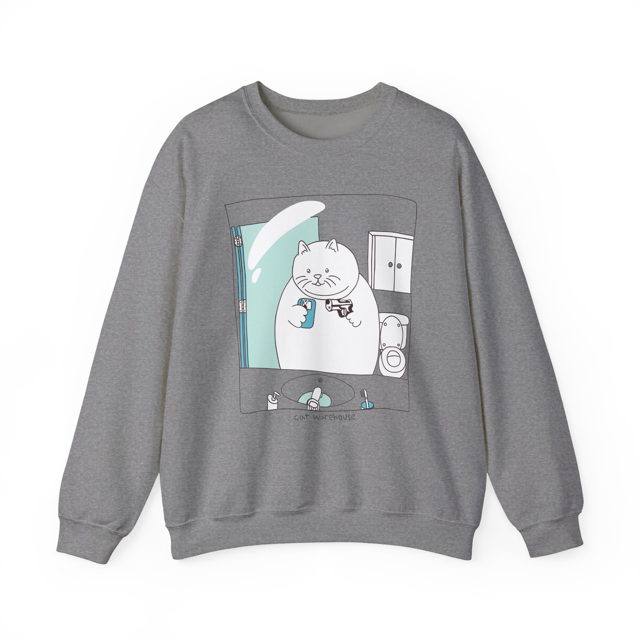 William Osman cat warehouse Unisex Heavy Blendâ„¢ Crewneck Sweatshirt